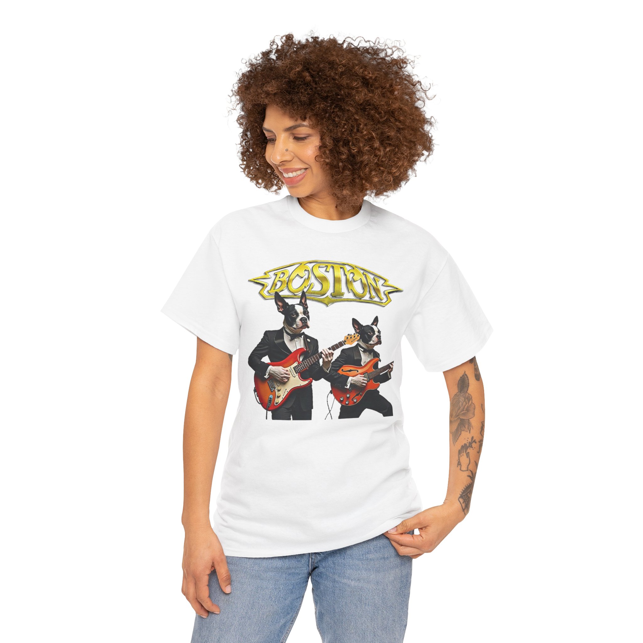 Boston Guitar Dogs Unisex T-Shirt – Vintage Band Graphic Tee - Image 43