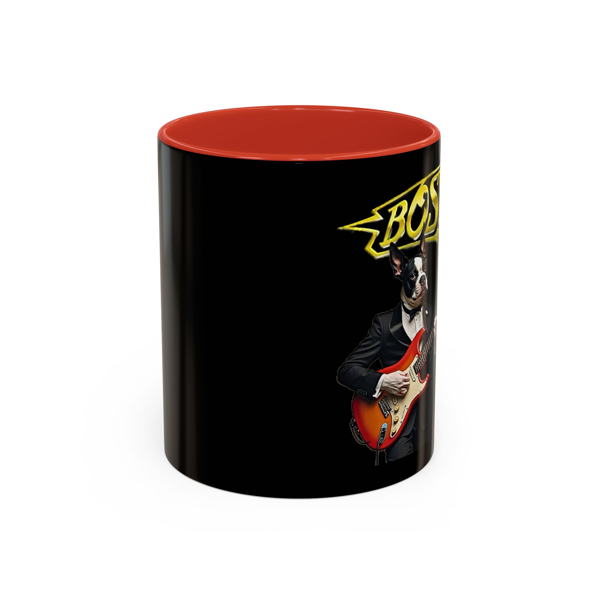 Boston Rock Dogs Accent Mug — Coffee Cup for Music and Dog Lovers - (Black) - Image 2