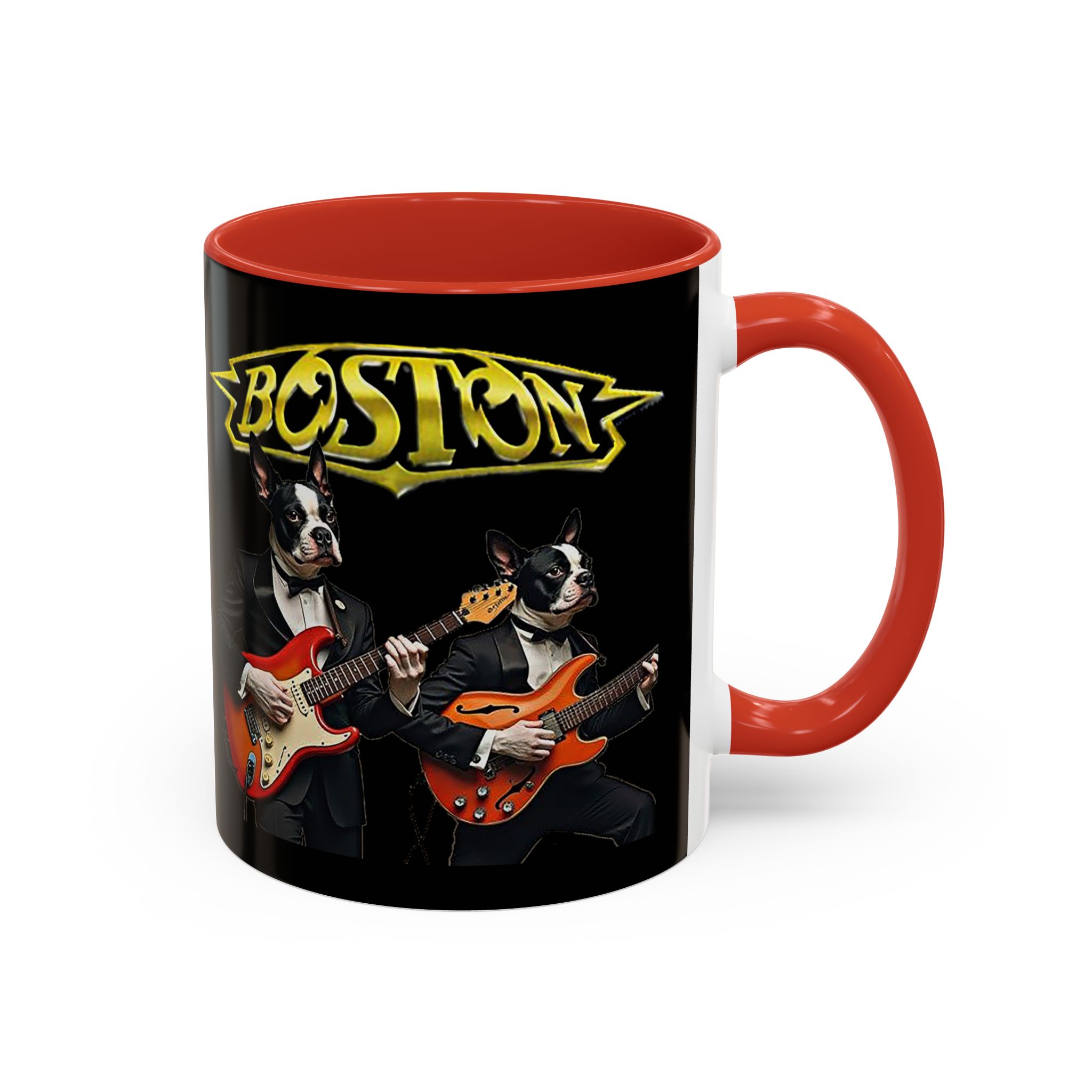 Boston Rock Dogs Accent Mug — Coffee Cup for Music and Dog Lovers - (Black) - Image 3