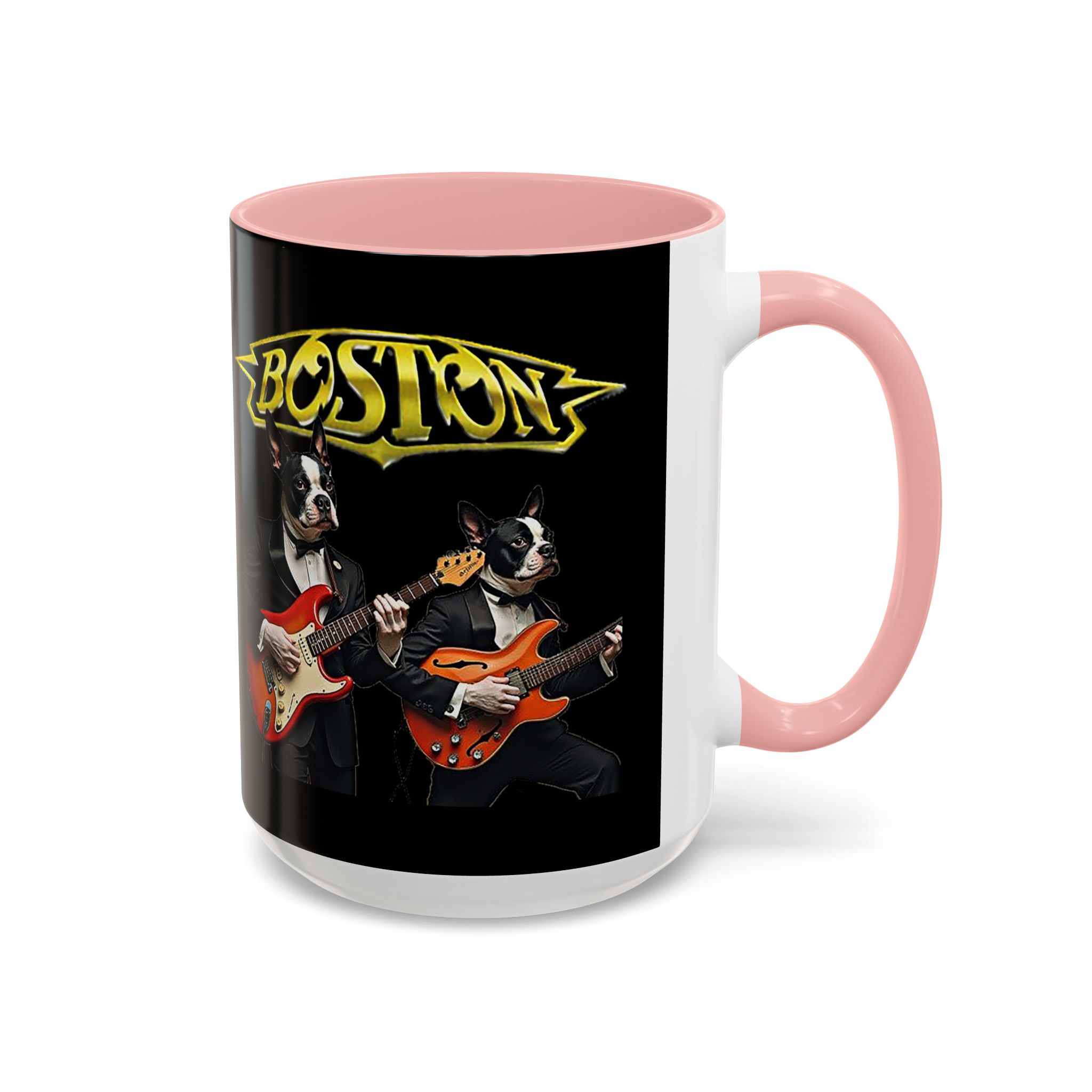 Boston Rock Dogs Accent Mug — Coffee Cup for Music Lovers (Black/Pink) - Image 8