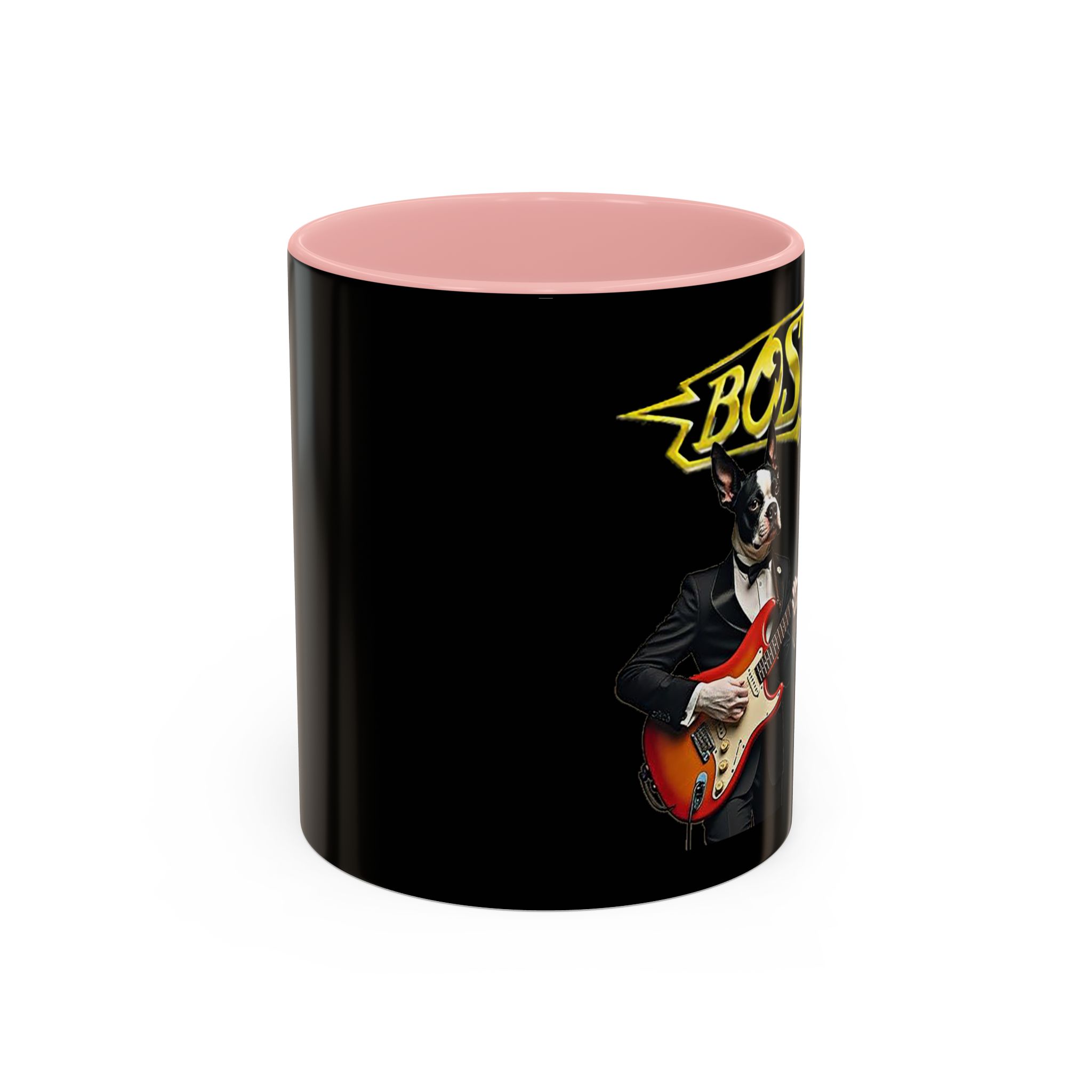 Boston Rock Dogs Accent Mug — Coffee Cup for Music Lovers (Black/Pink) - Image 4