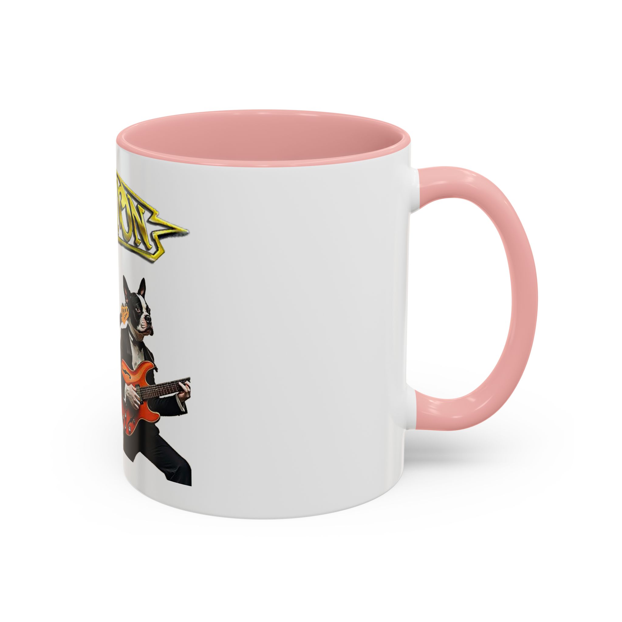 Boston Band Dogs Accent Coffee Mug – Guitarist Boston Terrier Rock Music Gift - (White) - Image 7