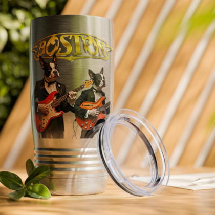 Boston Guitar Dogs 20oz Tumbler — Rock Band Boston Tribute Travel Cup