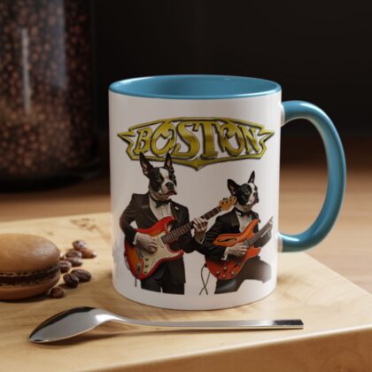 Boston Band Dogs Accent Coffee Mug – Rock Music Gift - (Teal)