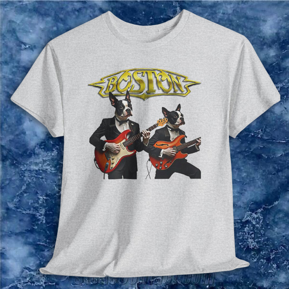 Boston Guitar Dogs Unisex T-Shirt – Vintage Band Graphic Tee - Image 3