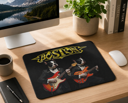 Boston Rock Dogs Mouse Pad (Rectangle) - Black