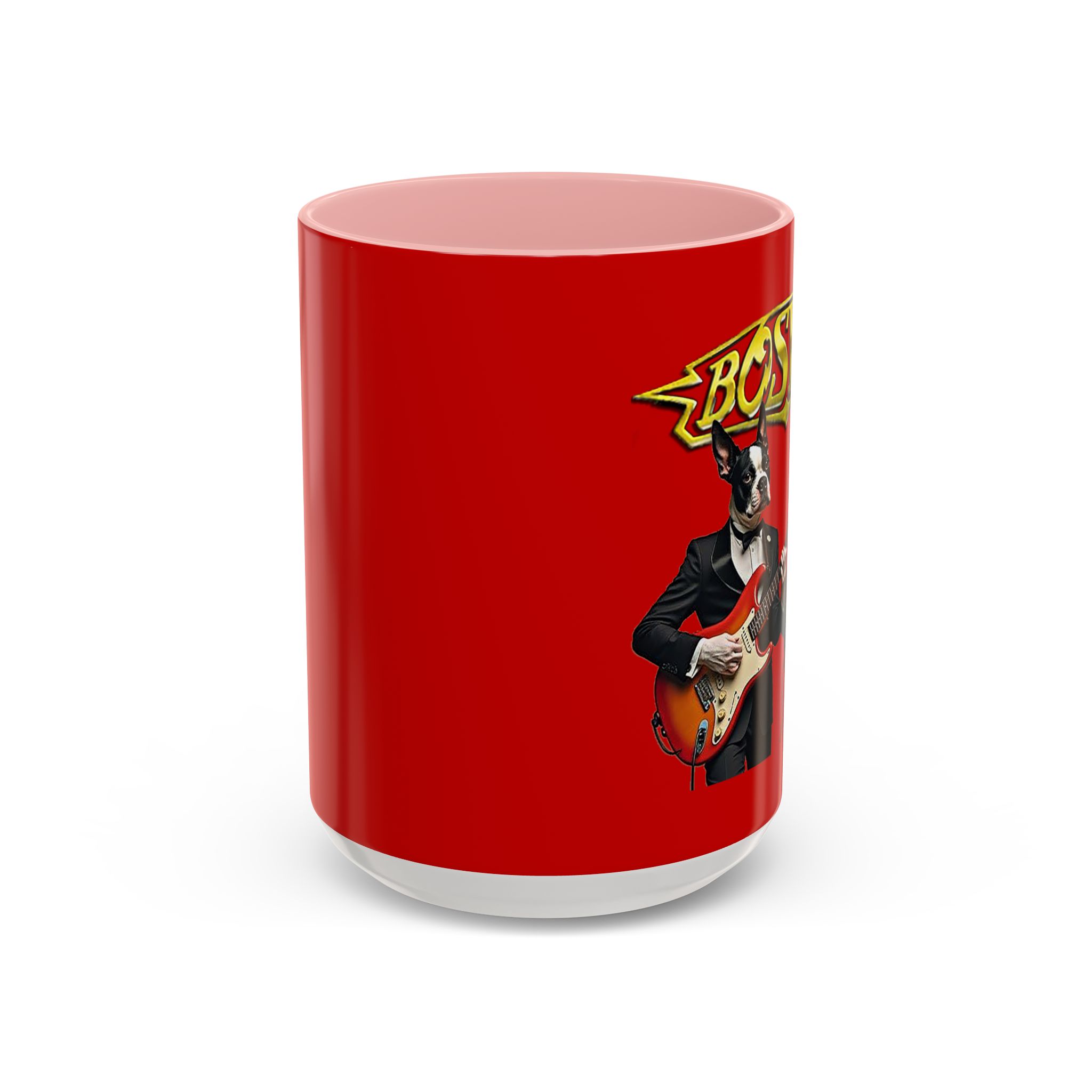 Boston Rock Dogs Acccent Mug — Coffee Cup for Music and Dog Lovers - (Red) - Image 21