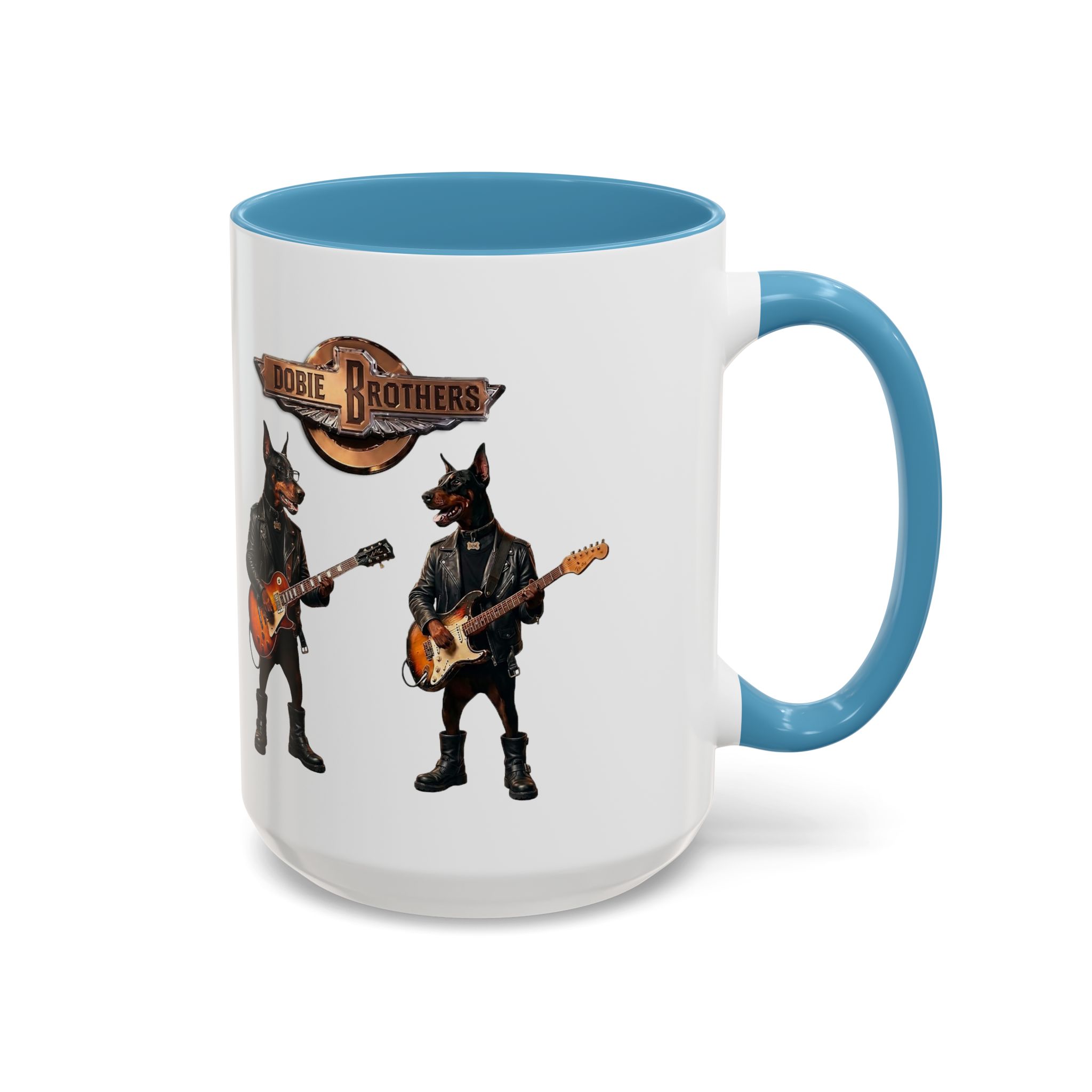 Dobie Rock Dogs Acccent Mug — Dobermann Pinscher Coffee Cup for Music and Dog Lovers - (Red) - Image 39