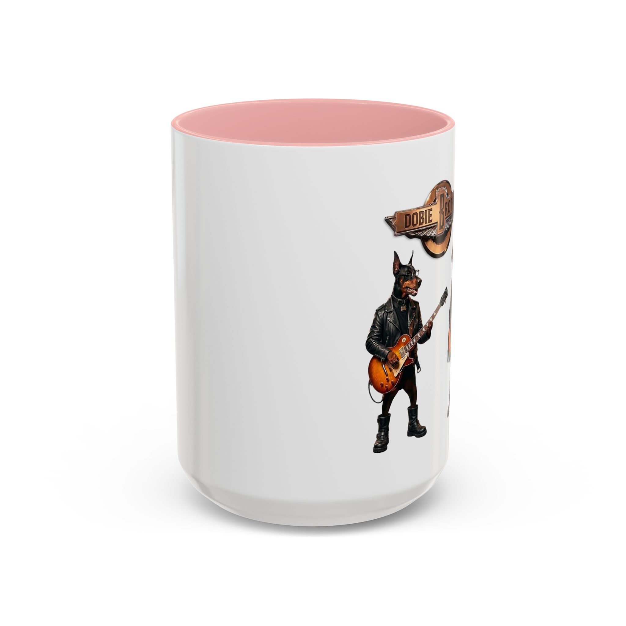 Dobie Rock Dogs Acccent Mug — Dobermann Pinscher Coffee Cup for Music and Dog Lovers - (Red) - Image 21