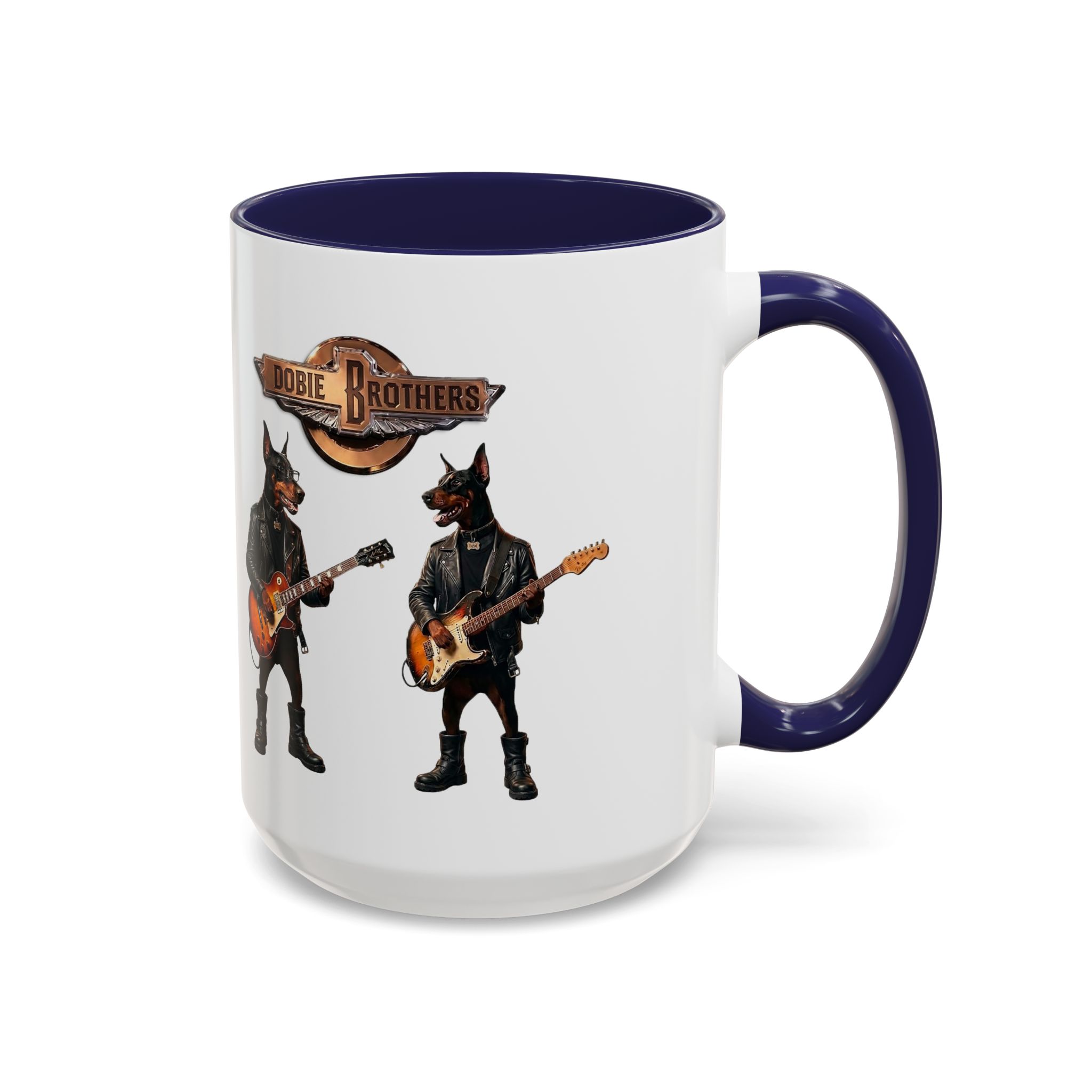 Dobie Rock Dogs Acccent Mug — Dobermann Pinscher Coffee Cup for Music and Dog Lovers - (Red) - Image 31