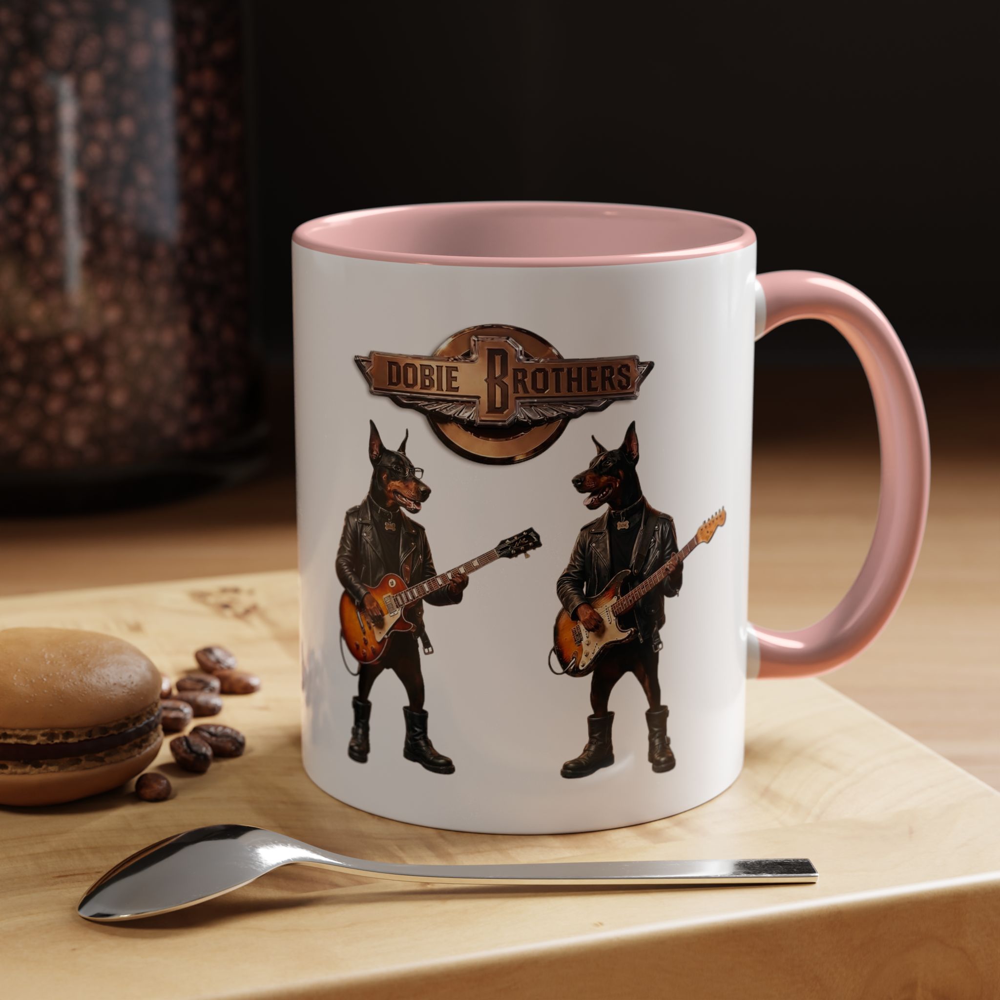 Dobie Rock Dogs Acccent Mug — Dobermann Pinscher Coffee Cup for Music and Dog Lovers - (Red) - Image 8
