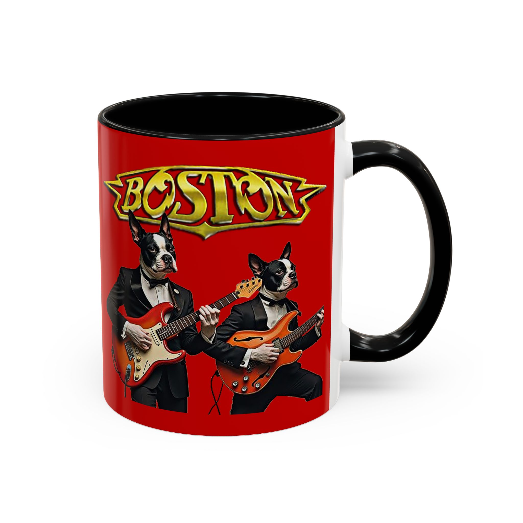 Boston Rock Dogs Acccent Mug — Coffee Cup for Music and Dog Lovers - (Red) - Image 10
