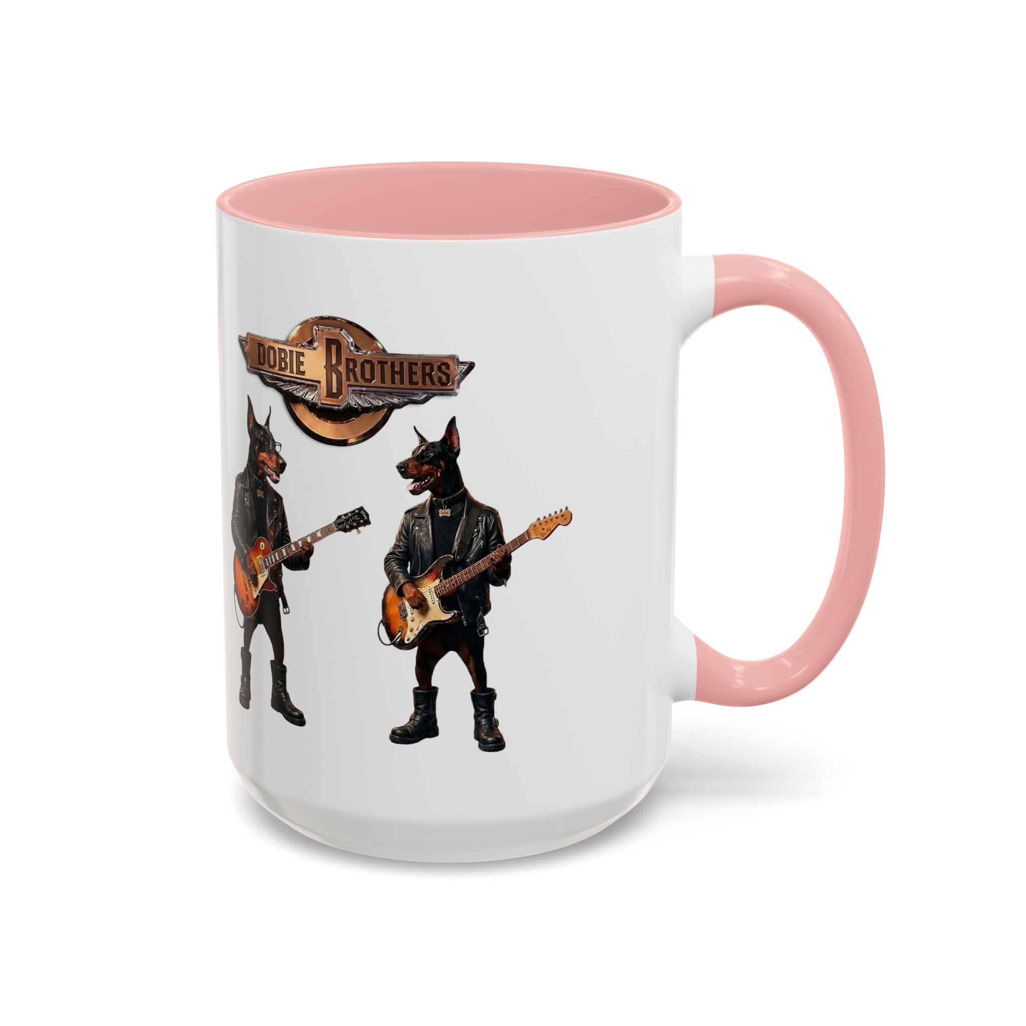 Dobie Rock Dogs Acccent Mug — Dobermann Pinscher Coffee Cup for Music and Dog Lovers - (Red) - Image 22