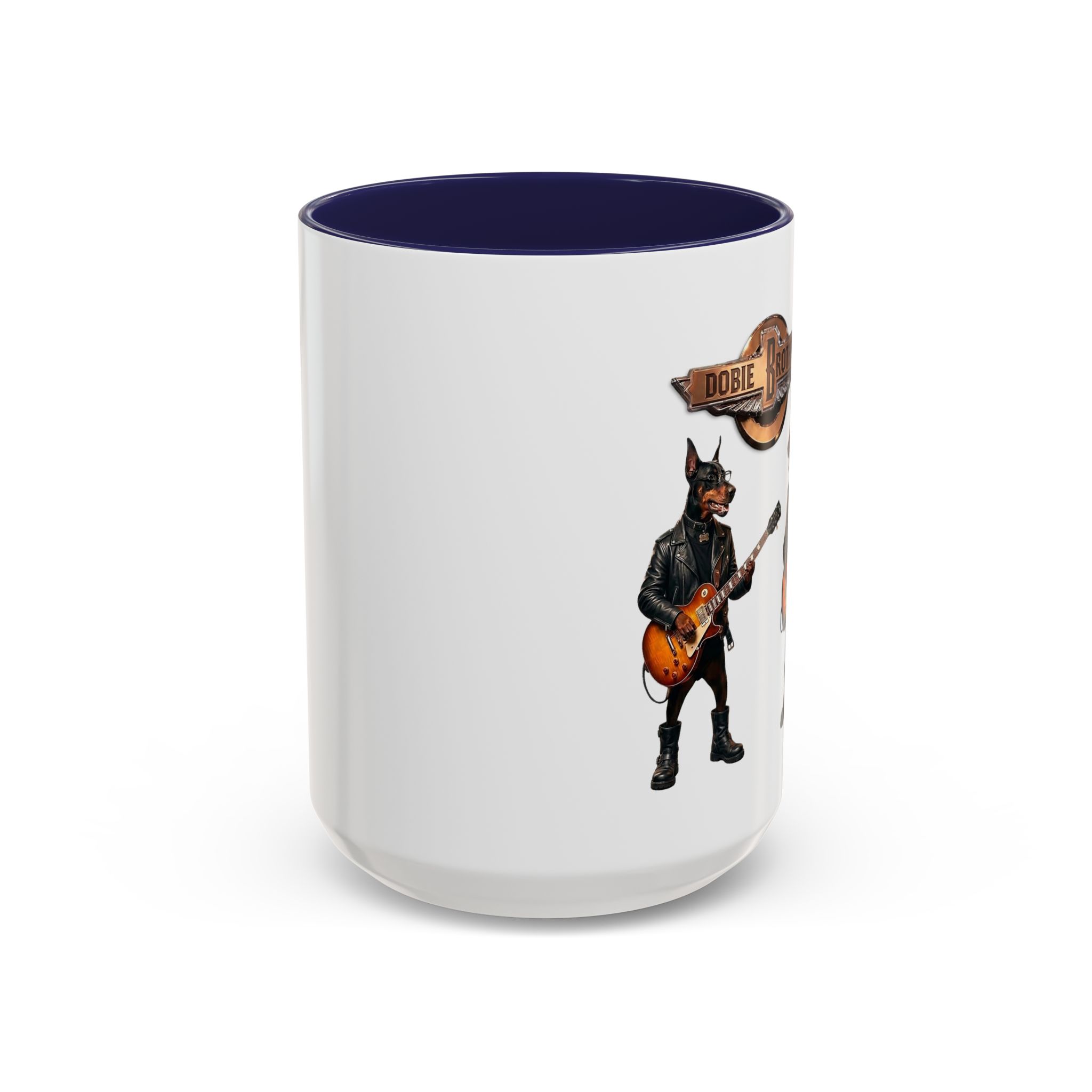 Dobie Rock Dogs Acccent Mug — Dobermann Pinscher Coffee Cup for Music and Dog Lovers - (Red) - Image 30