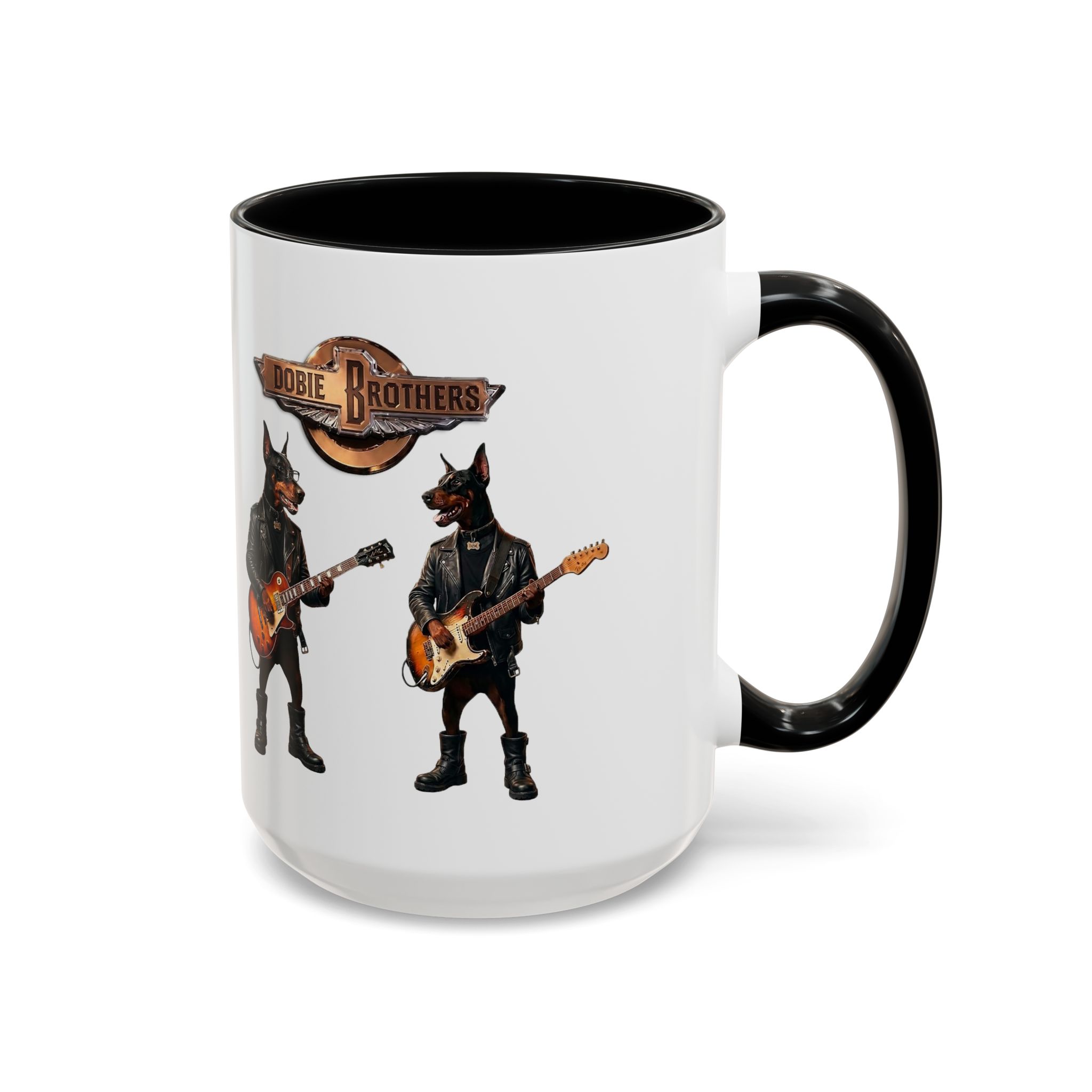 Dobie Rock Dogs Acccent Mug — Dobermann Pinscher Coffee Cup for Music and Dog Lovers - (Red) - Image 17