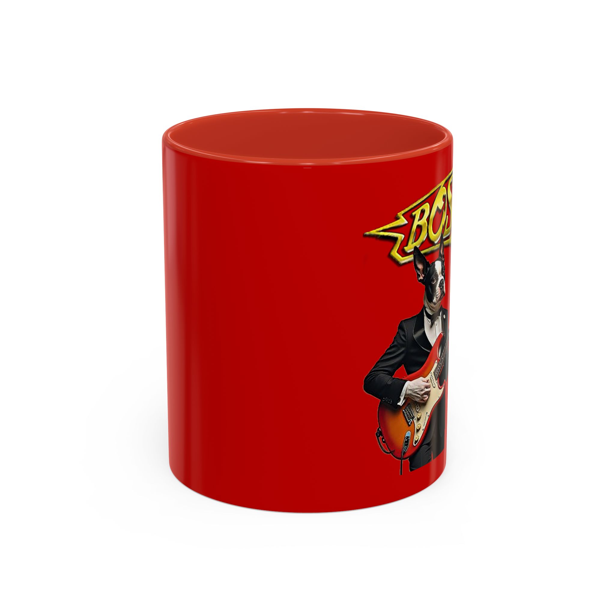 Boston Rock Dogs Acccent Mug — Coffee Cup for Music and Dog Lovers - (Red) - Image 11