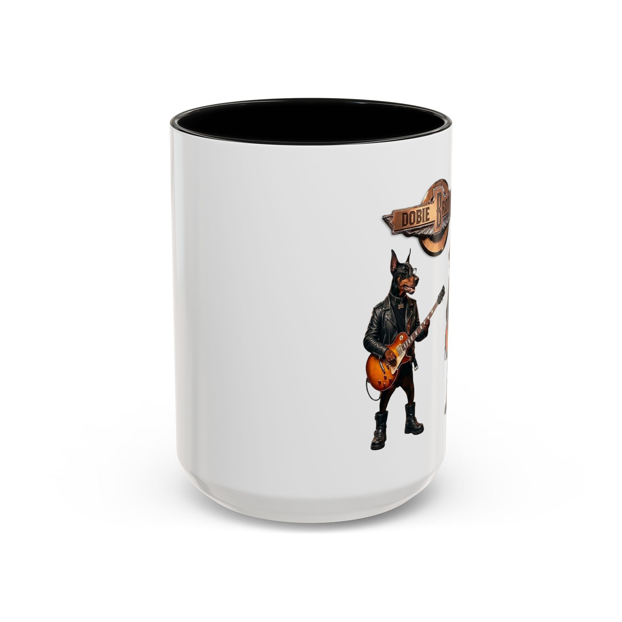 Dobie Rock Dogs Acccent Mug — Dobermann Pinscher Coffee Cup for Music and Dog Lovers - (Red) - Image 16