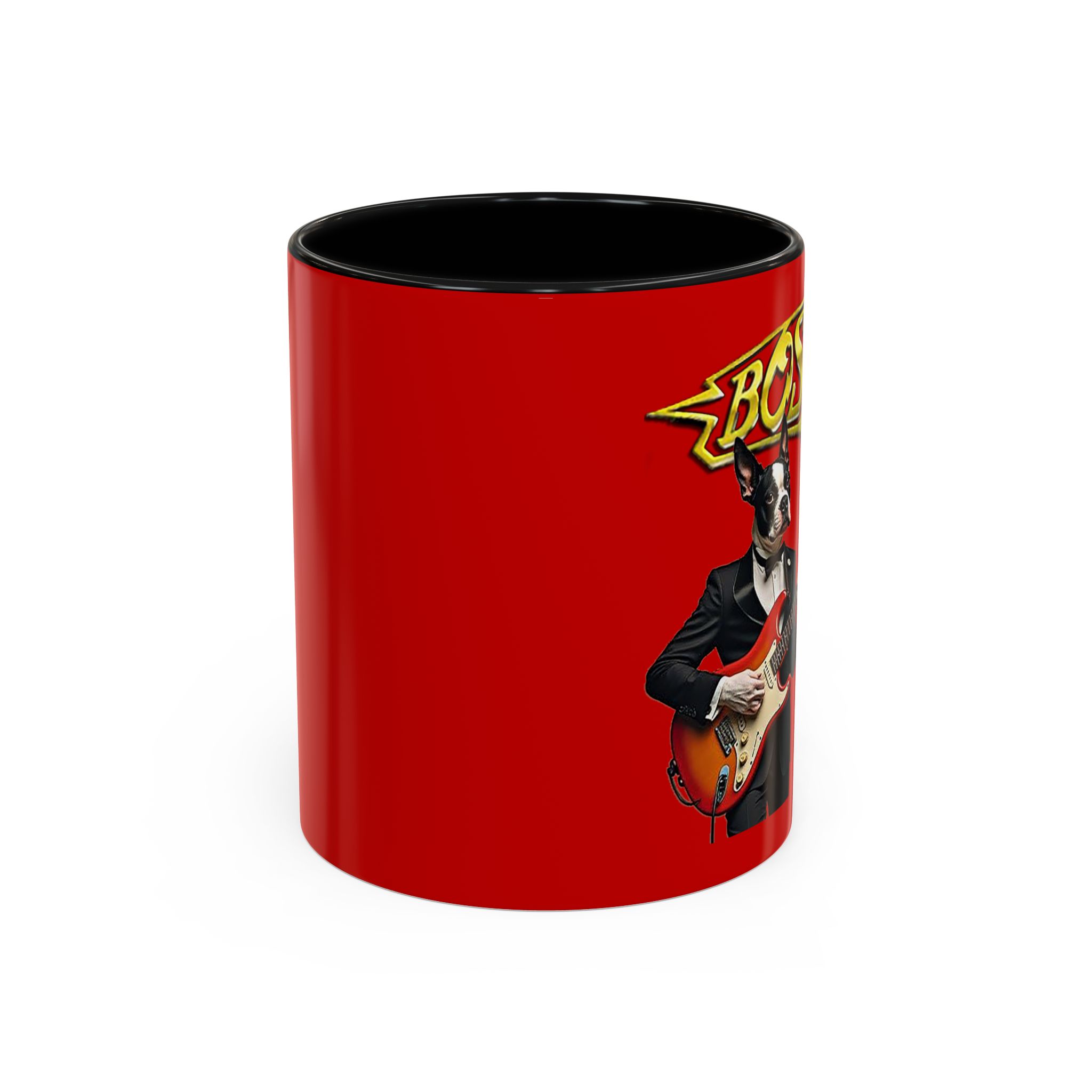 Boston Rock Dogs Acccent Mug — Coffee Cup for Music and Dog Lovers - (Red) - Image 7