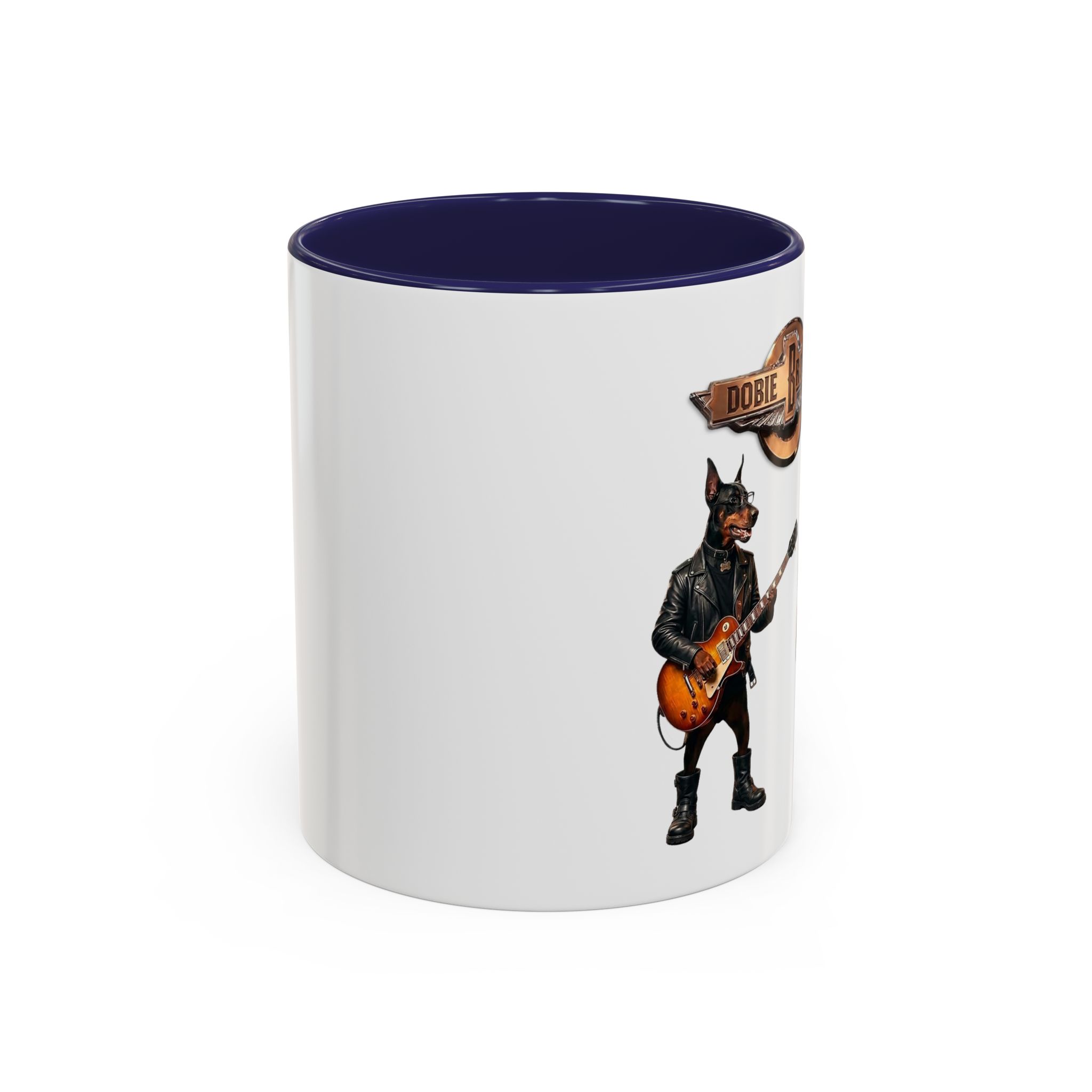 Dobie Rock Dogs Acccent Mug — Dobermann Pinscher Coffee Cup for Music and Dog Lovers - (Red) - Image 26