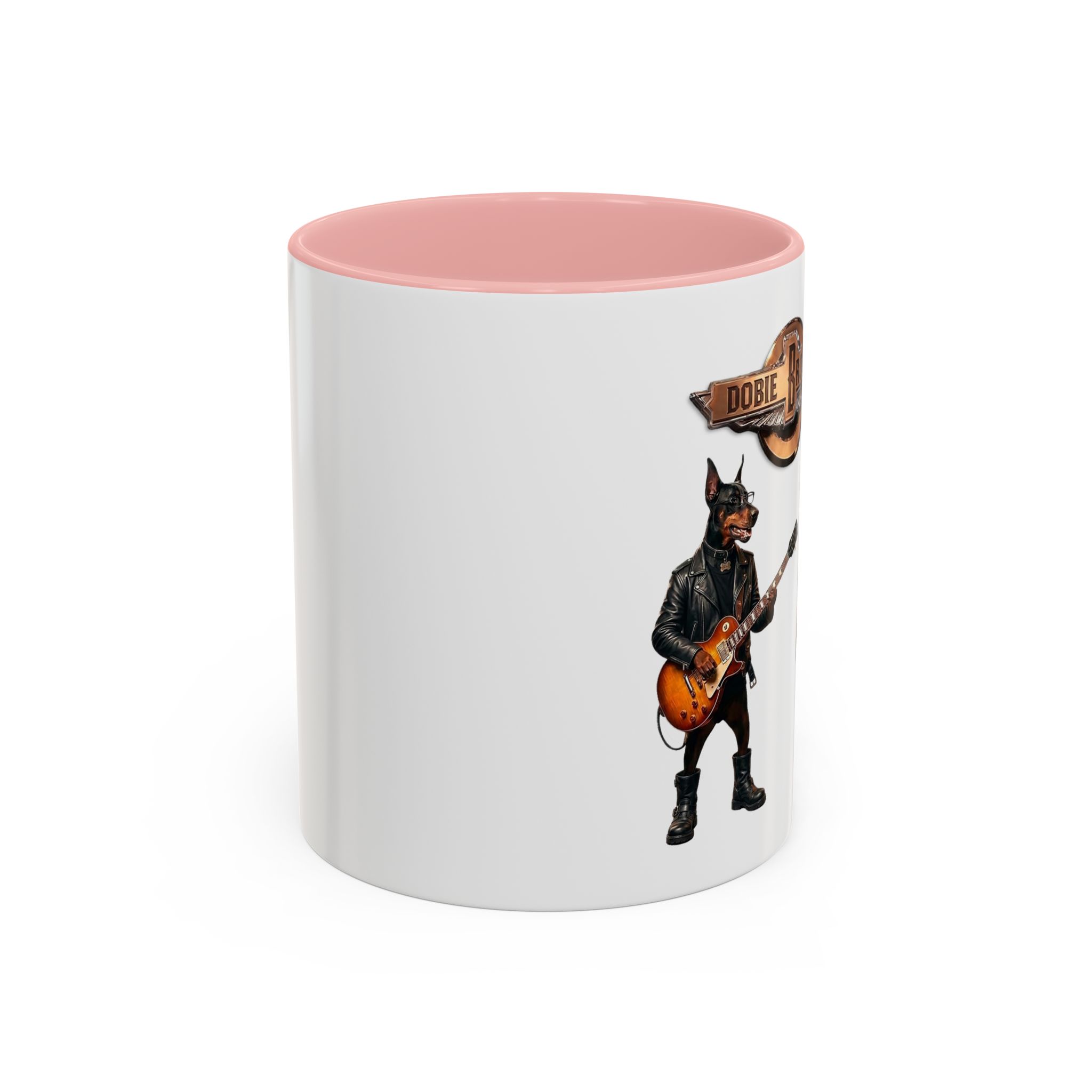 Dobie Rock Dogs Acccent Mug — Dobermann Pinscher Coffee Cup for Music and Dog Lovers - (Red) - Image 6