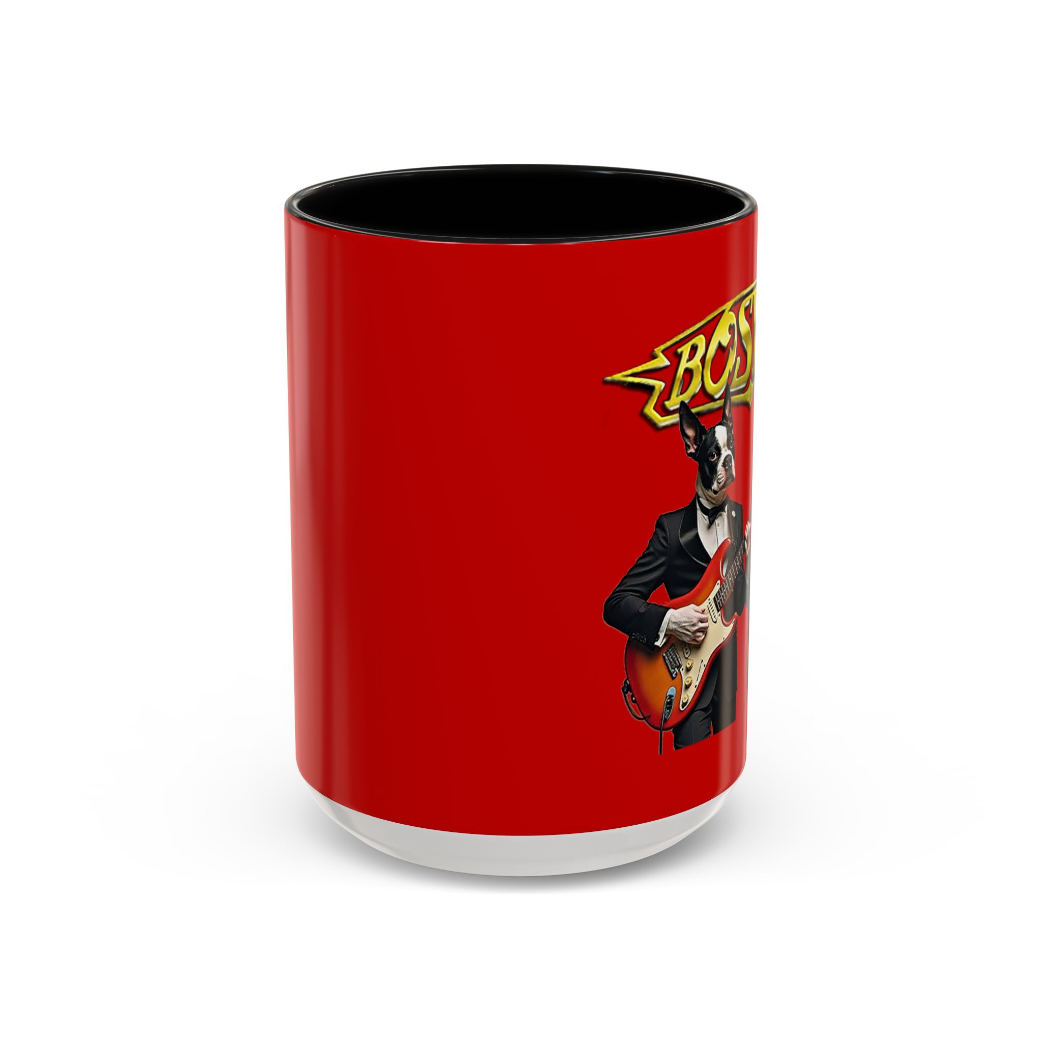 Boston Rock Dogs Acccent Mug — Coffee Cup for Music and Dog Lovers - (Red) - Image 16