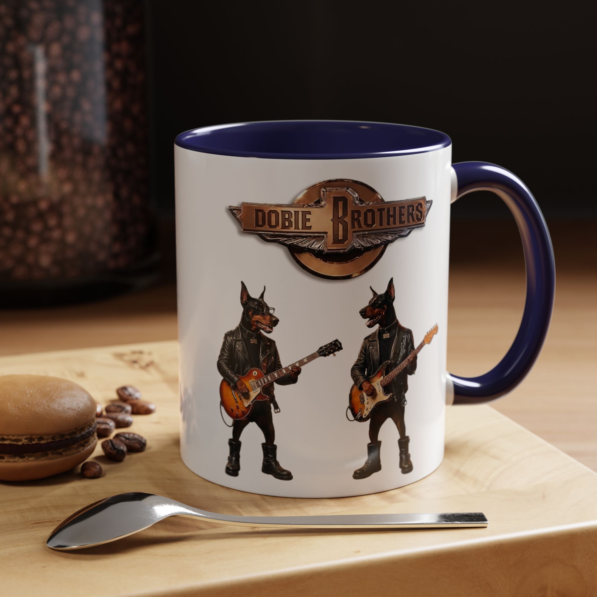 Dobie Brothers Doberman Rock Dogs Black Accent Coffee Mug — (11/15oz) - Image 10