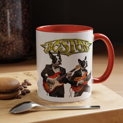 Boston Band Dogs Accent Coffee Mug – Rock Music Gift - (White)
