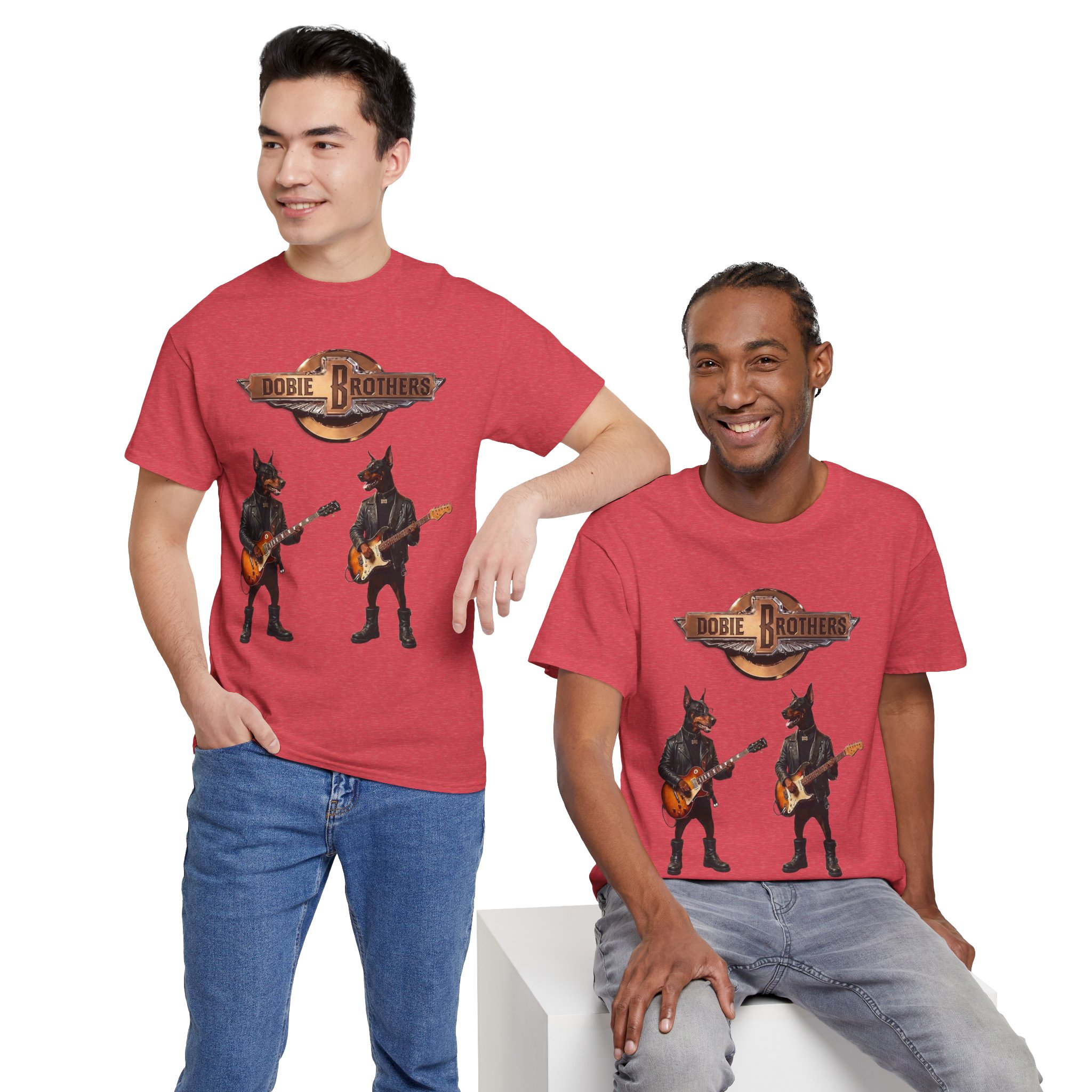 Dobie Brothers Rock Band T‑Shirt — Vintage Doberman Guitarists Tee - Image 70