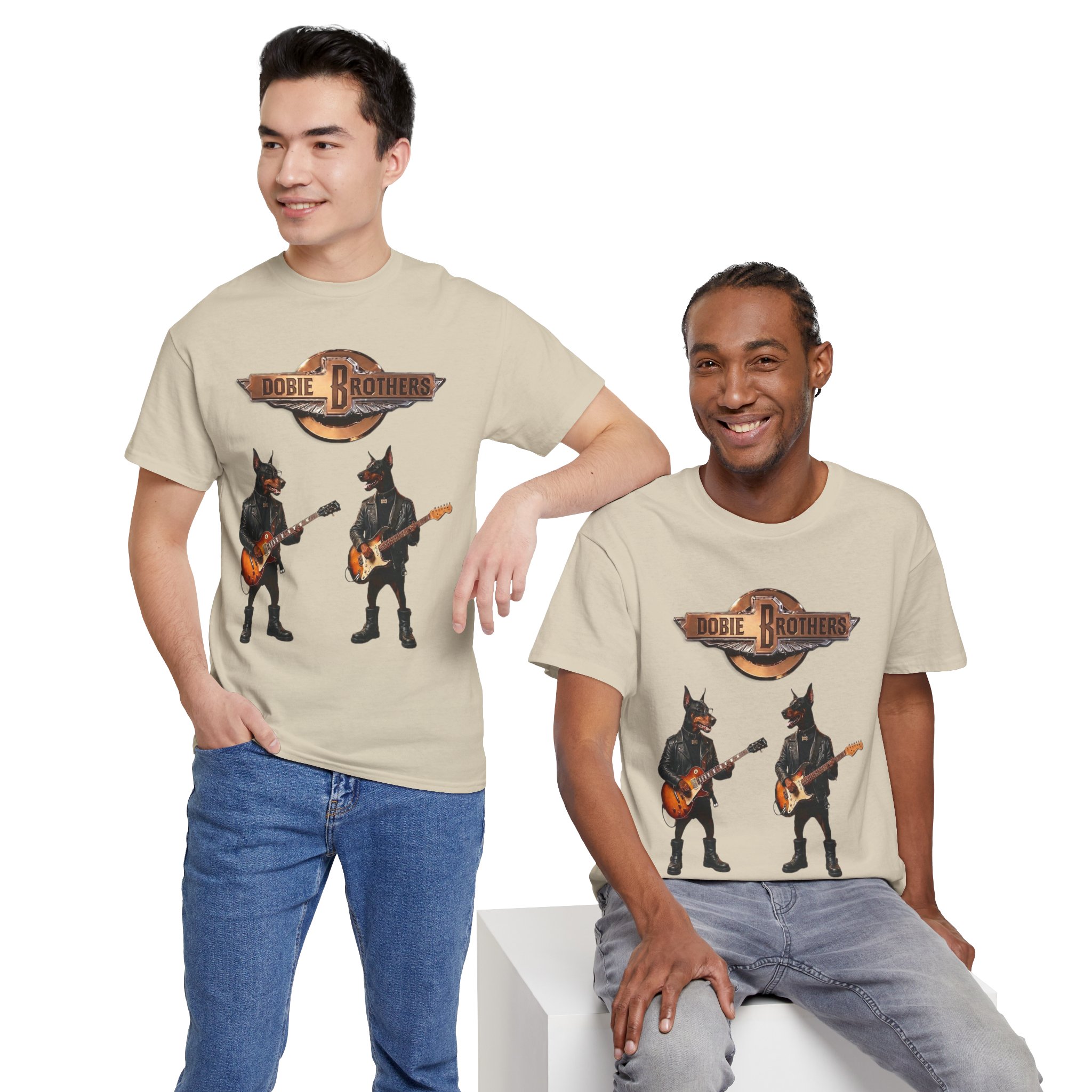 Dobie Brothers Rock Band T‑Shirt — Vintage Doberman Guitarists Tee - Image 30