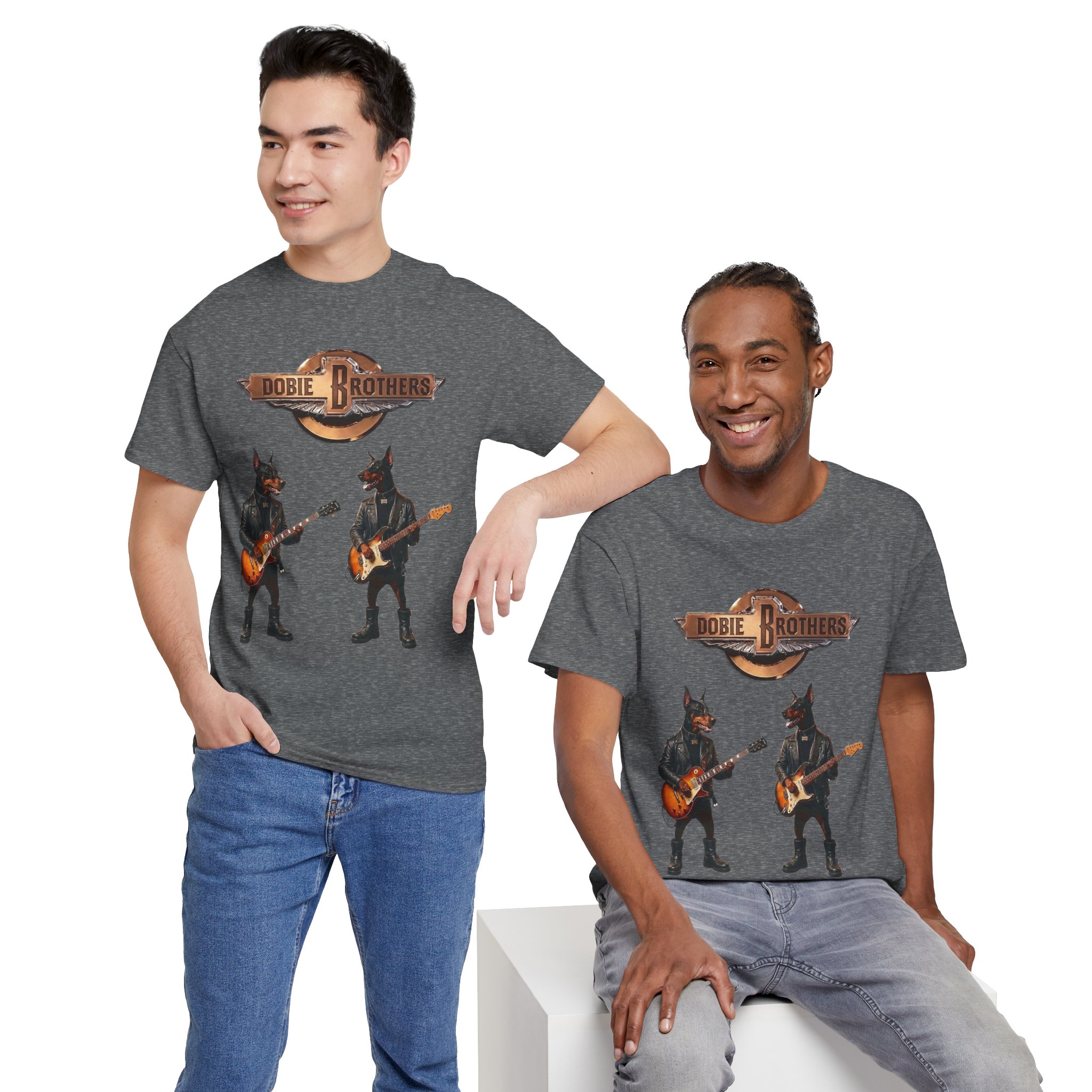 Dobie Brothers Rock Band T‑Shirt — Vintage Doberman Guitarists Tee - Image 79