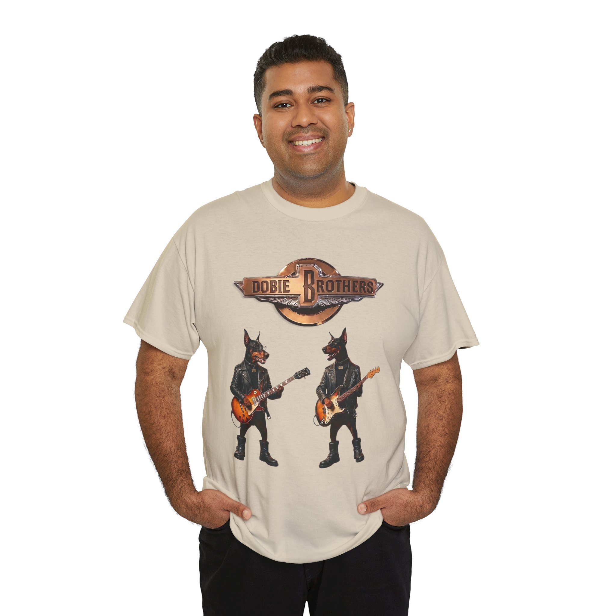 Dobie Brothers Rock Band T‑Shirt — Vintage Doberman Guitarists Tee - Image 28
