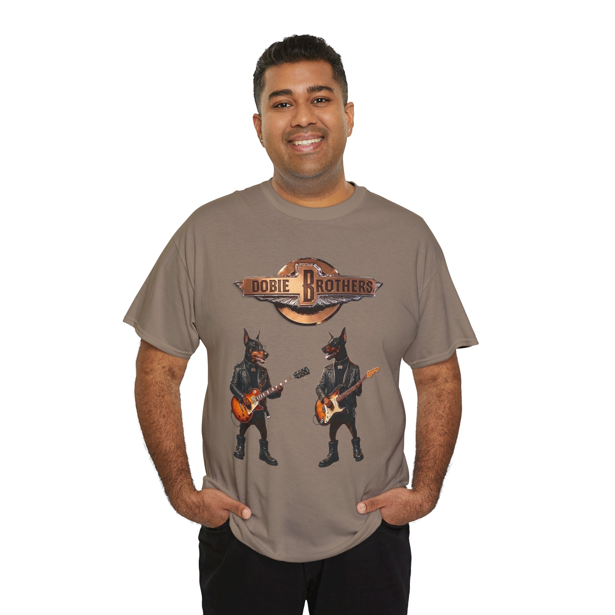Dobie Brothers Rock Band T‑Shirt — Vintage Doberman Guitarists Tee - Image 48