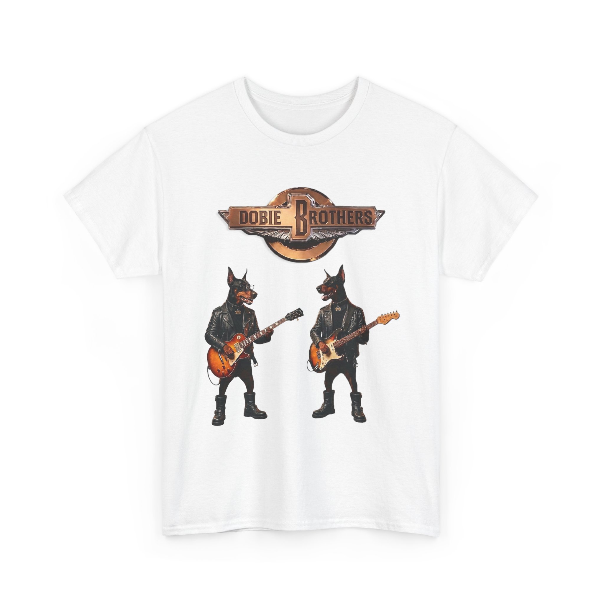 Dobie Brothers Rock Band T‑Shirt — Vintage Doberman Guitarists Tee - Image 12