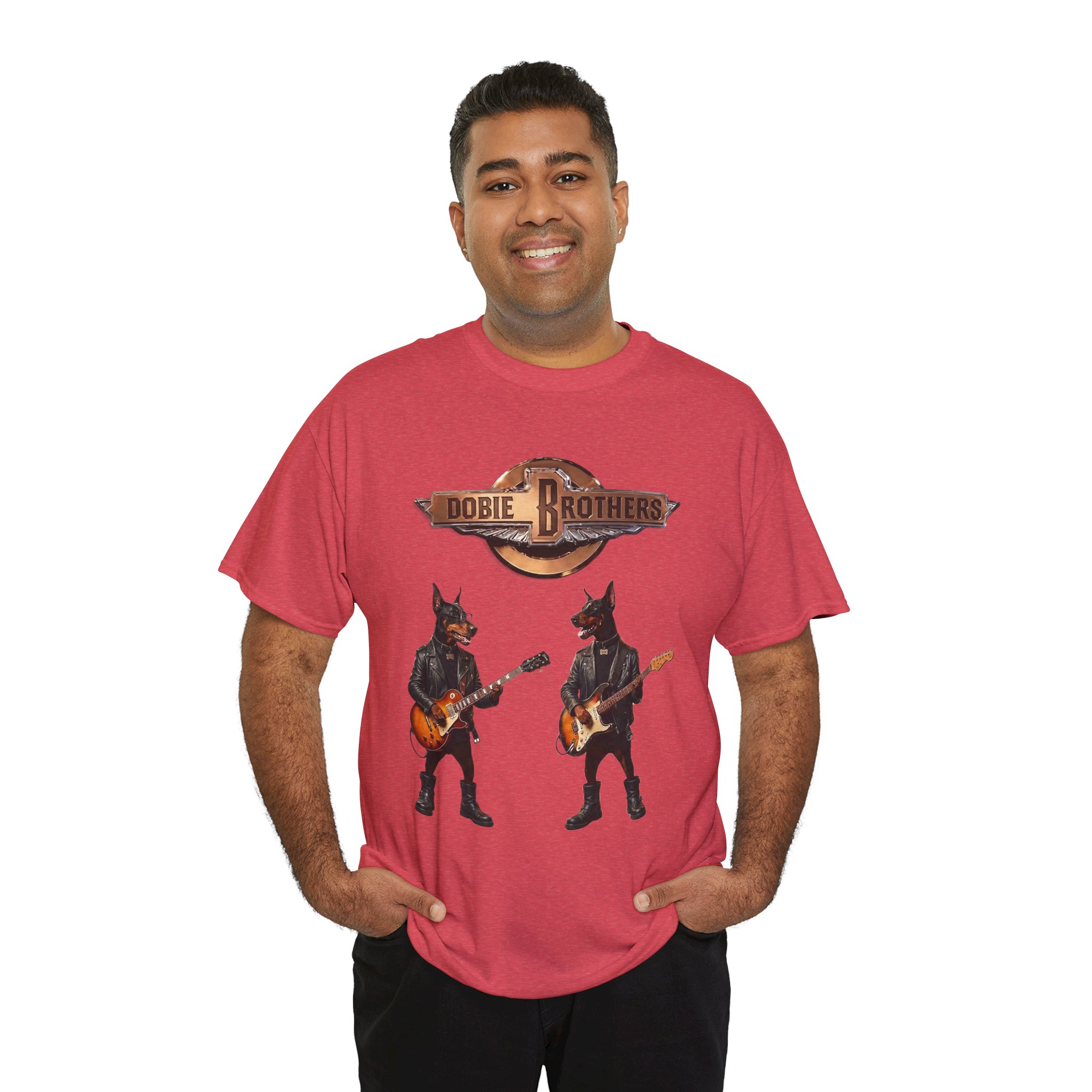 Dobie Brothers Rock Band T‑Shirt — Vintage Doberman Guitarists Tee - Image 68