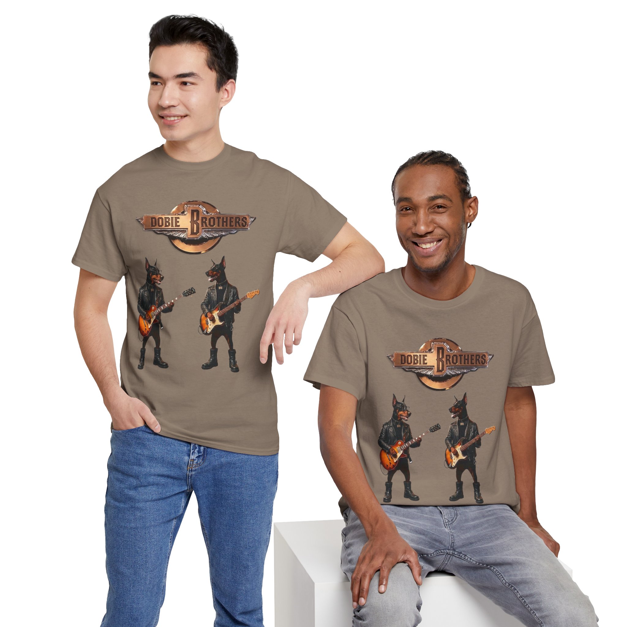 Dobie Brothers Rock Band T‑Shirt — Vintage Doberman Guitarists Tee - Image 50