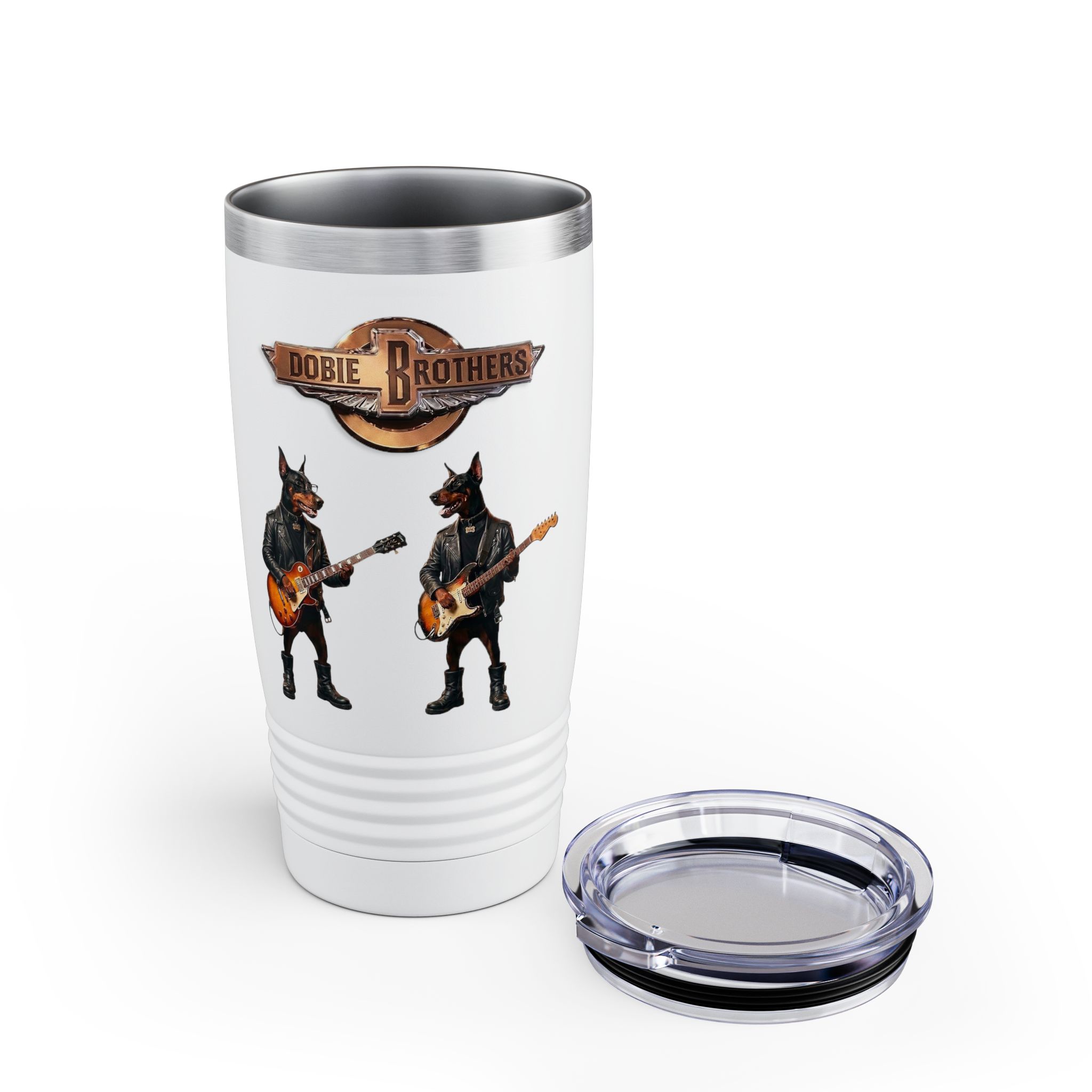 Dobie Brothers Rock Guitar Tumbler — 20oz Insulated Travel Mug - Image 9