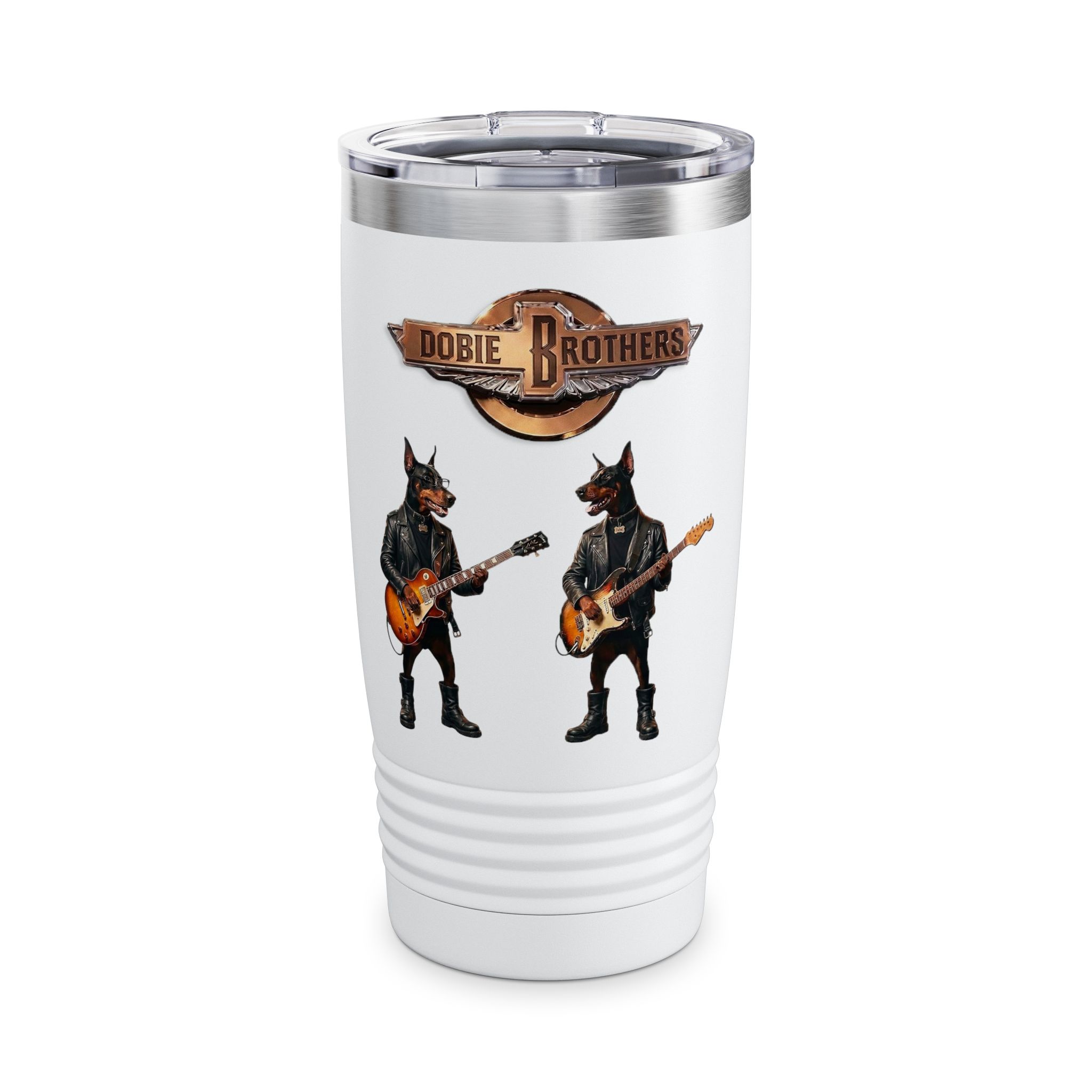 Dobie Brothers Rock Guitar Tumbler — 20oz Insulated Travel Mug - Image 6