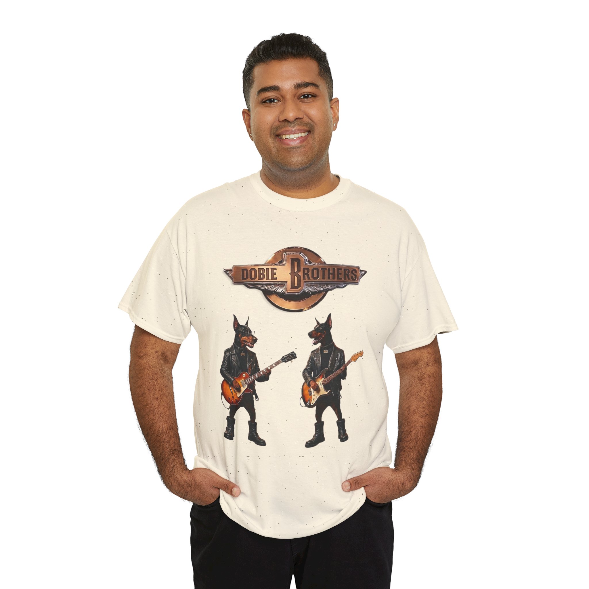 Dobie Brothers Rock Band T‑Shirt — Vintage Doberman Guitarists Tee - Image 58