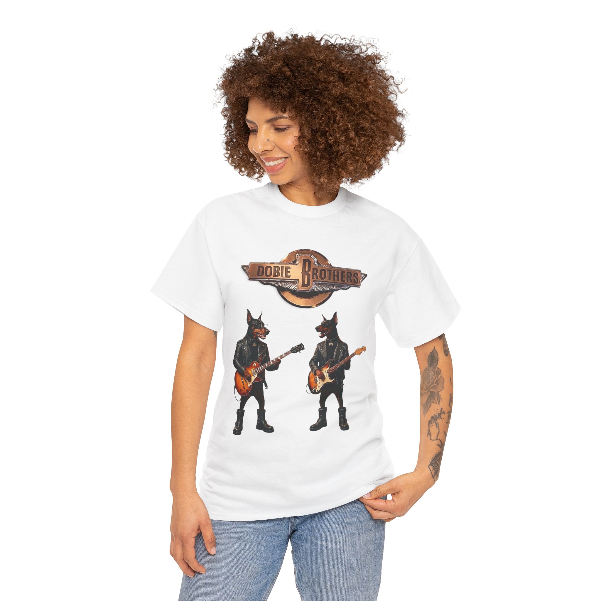 Dobie Brothers Rock Band T‑Shirt — Vintage Doberman Guitarists Tee - Image 17
