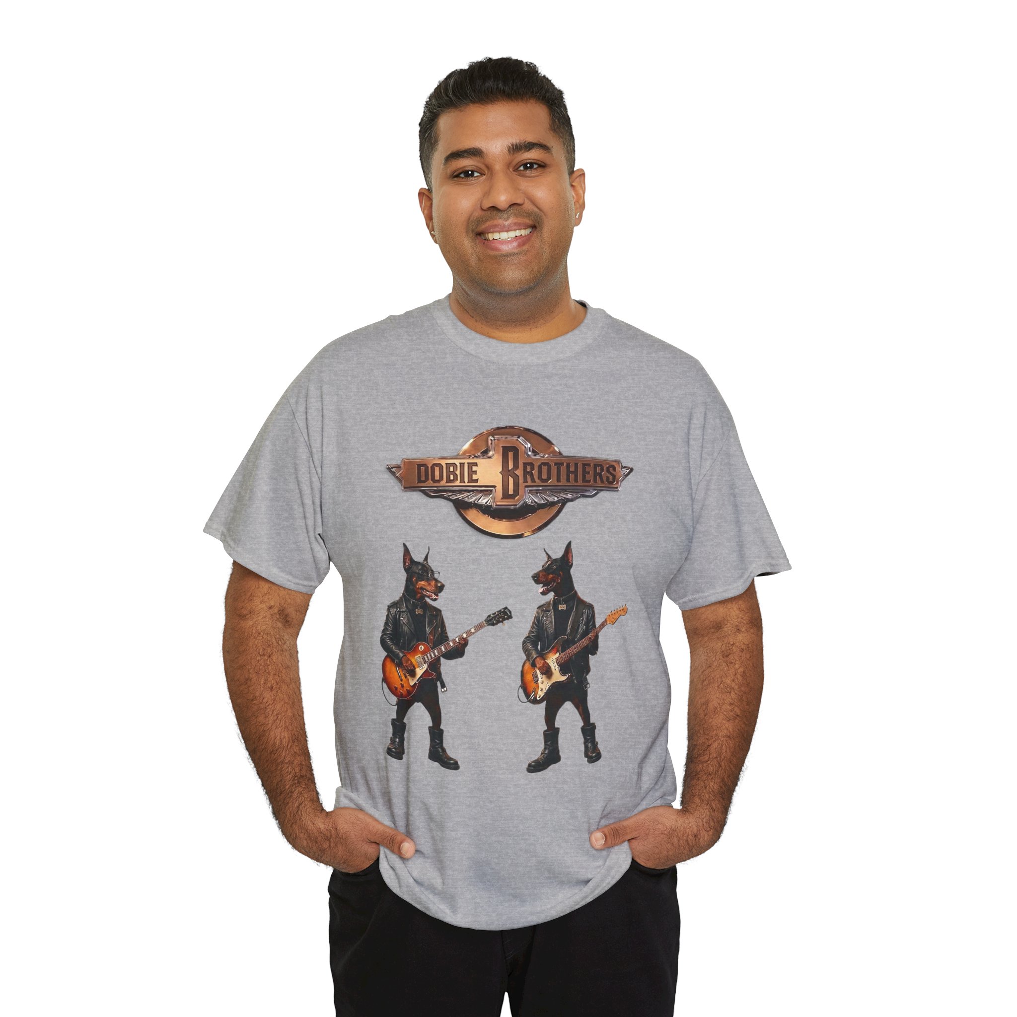 Dobie Brothers Rock Band T‑Shirt — Vintage Doberman Guitarists Tee - Image 38