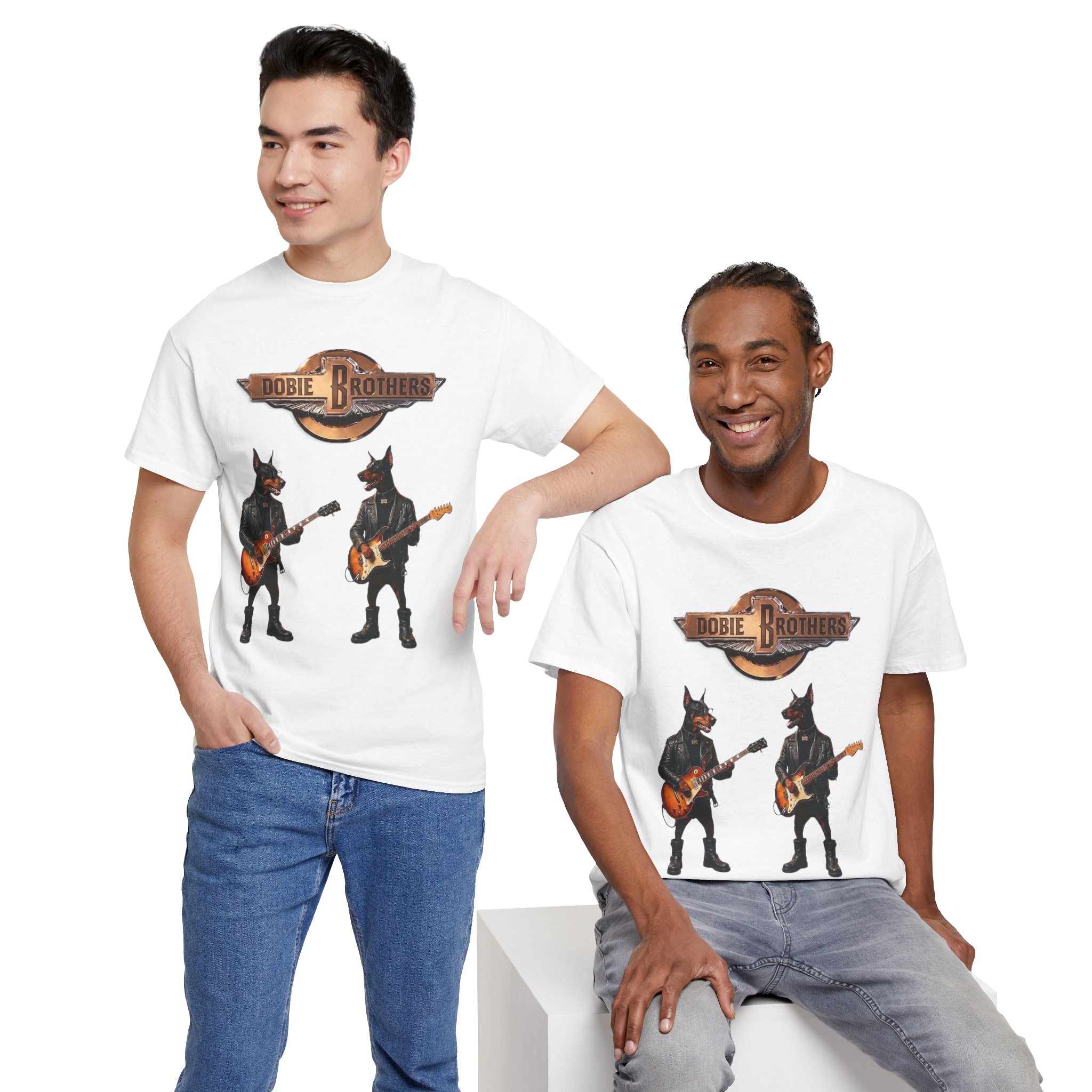 Dobie Brothers Rock Band T‑Shirt — Vintage Doberman Guitarists Tee - Image 20