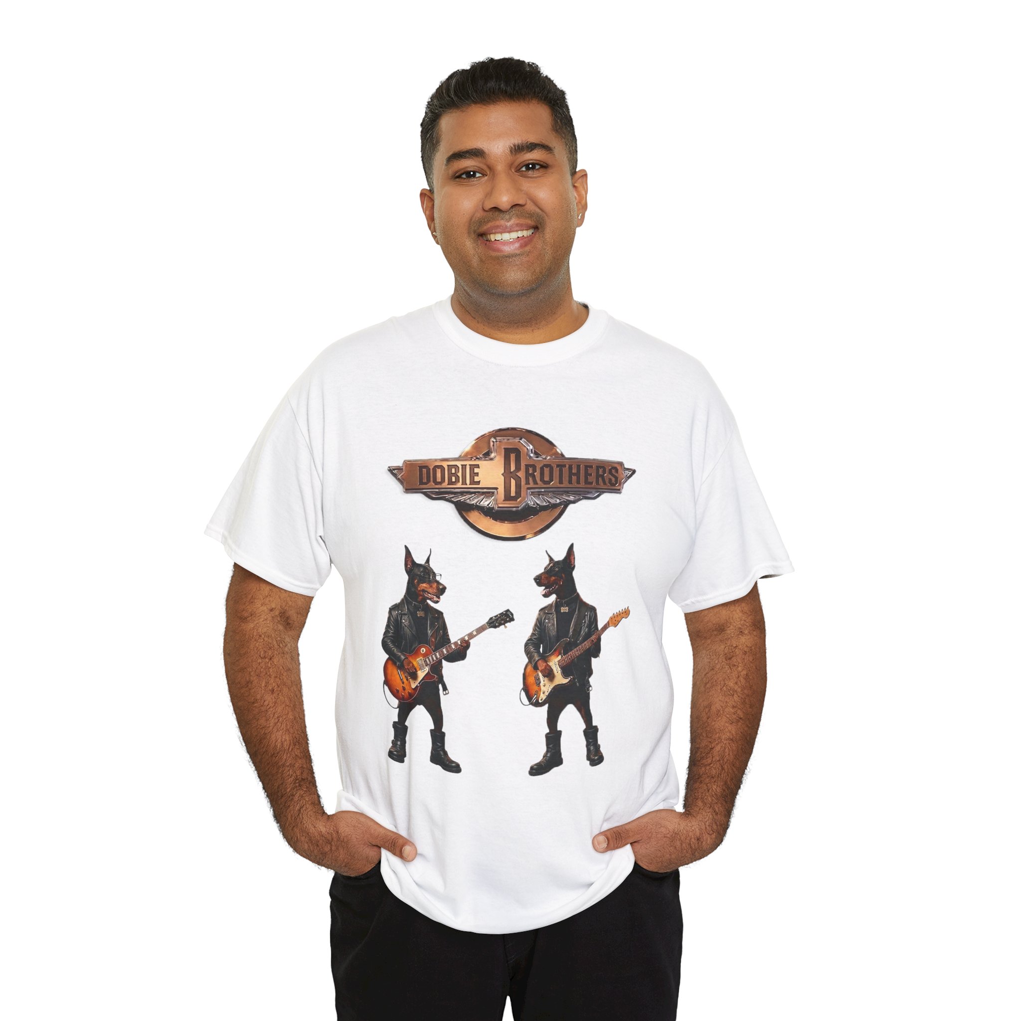 Dobie Brothers Rock Band T‑Shirt — Vintage Doberman Guitarists Tee - Image 18
