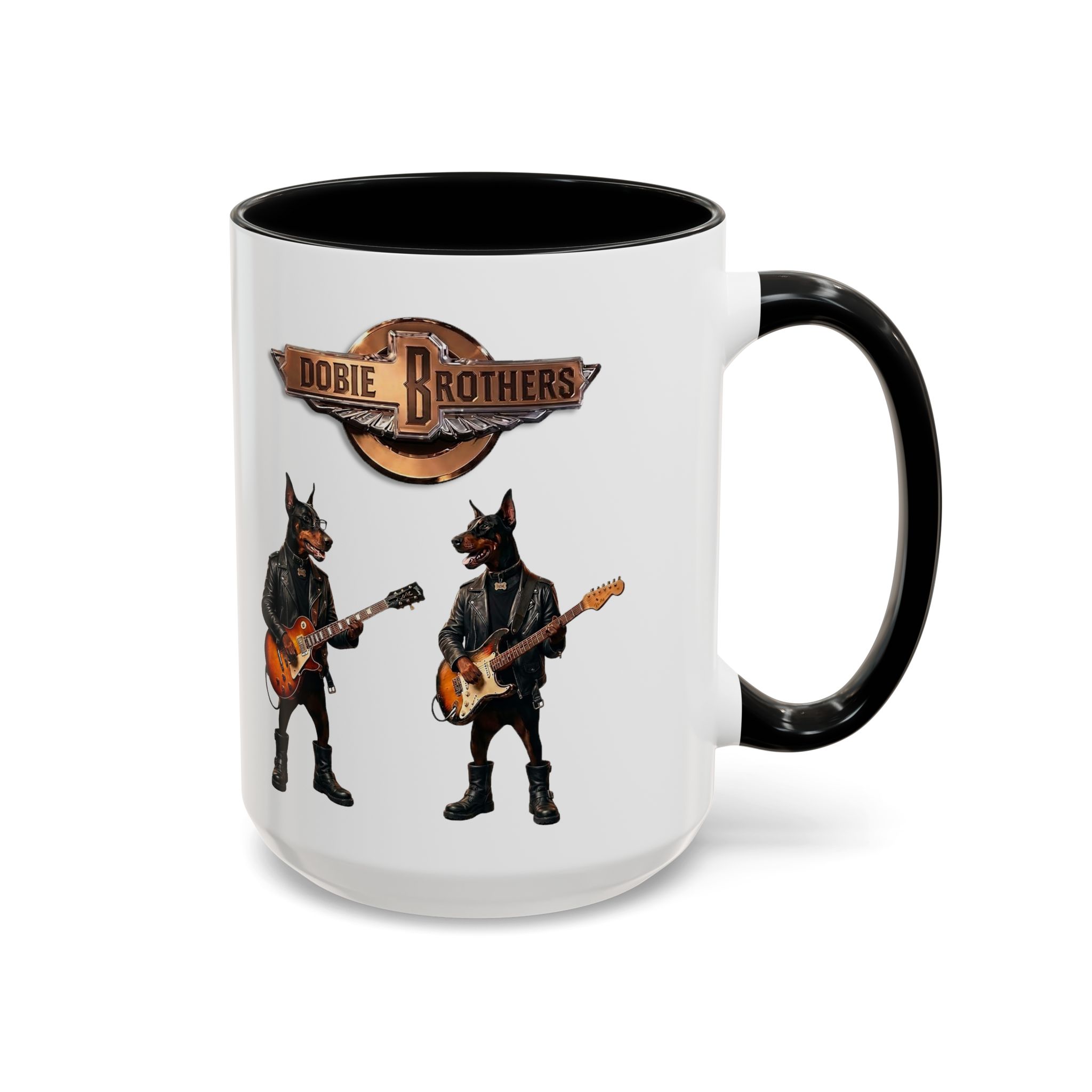 Dobie Brothers Doberman Rock Dogs Black Accent Coffee Mug — (11/15oz) - Image 22