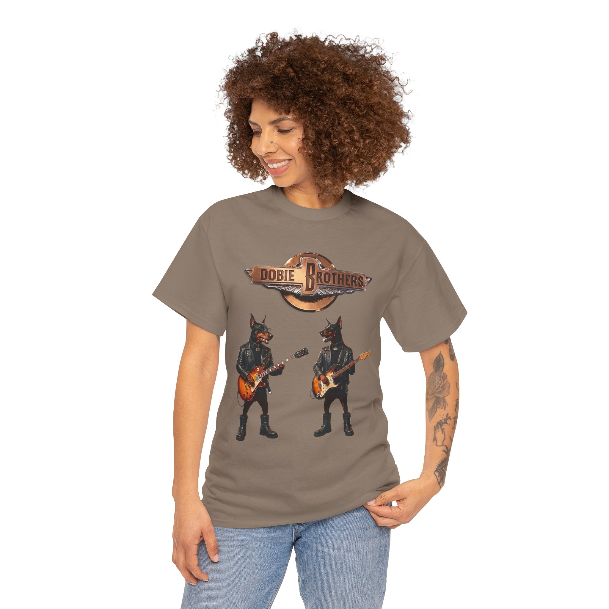 Dobie Brothers Rock Band T‑Shirt — Vintage Doberman Guitarists Tee - Image 47