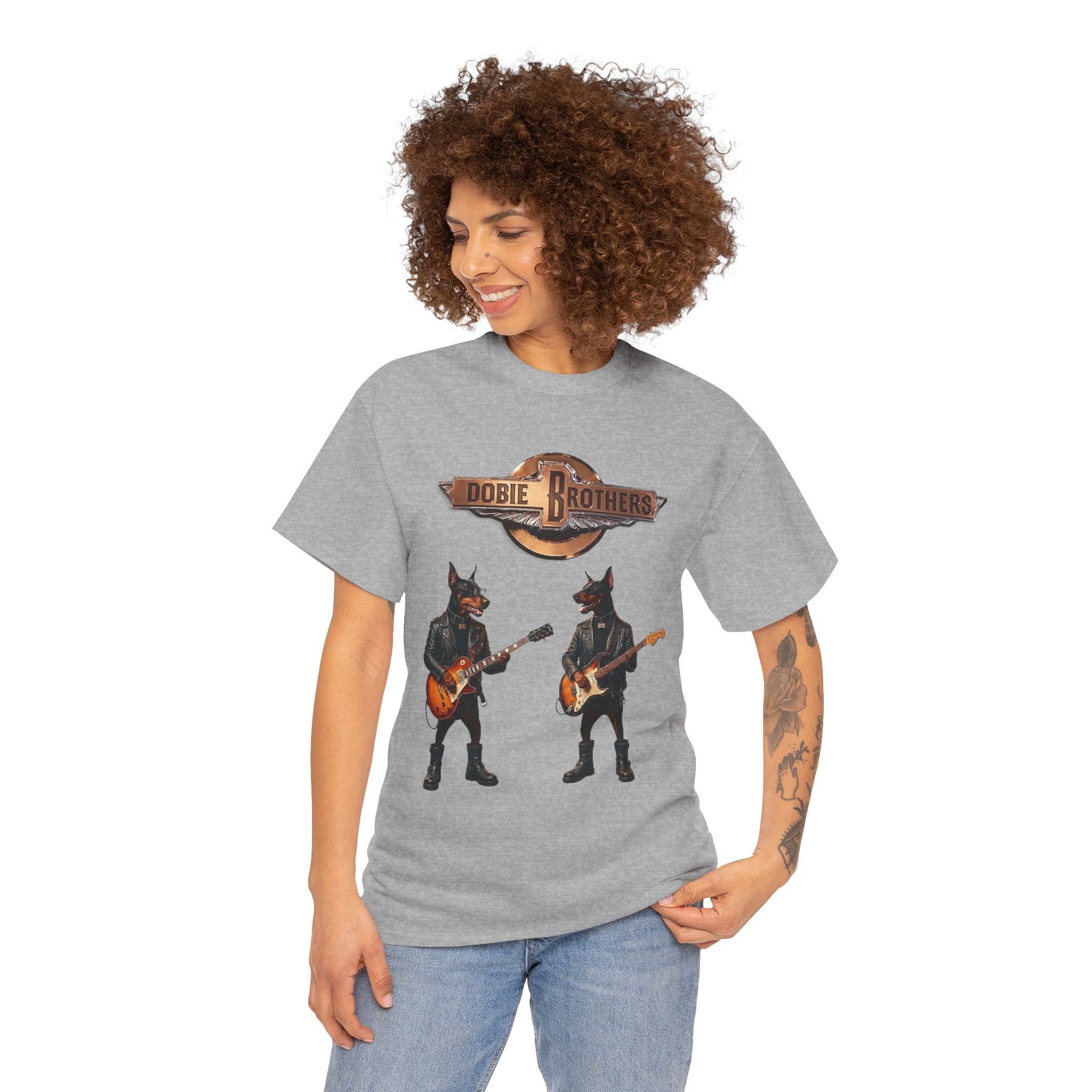Dobie Brothers Rock Band T‑Shirt — Vintage Doberman Guitarists Tee - Image 37