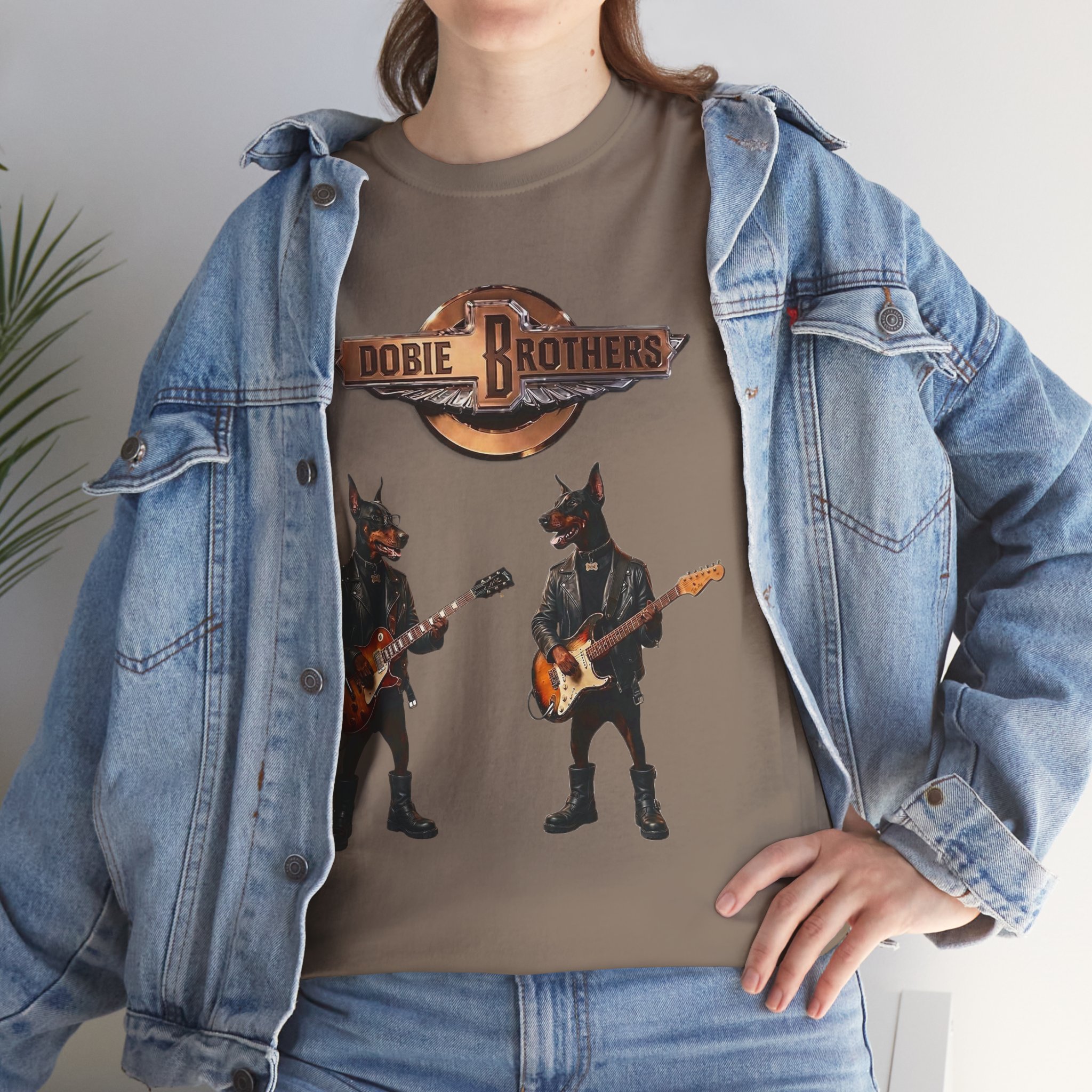 Dobie Brothers Rock Band T‑Shirt — Vintage Doberman Guitarists Tee - Image 49
