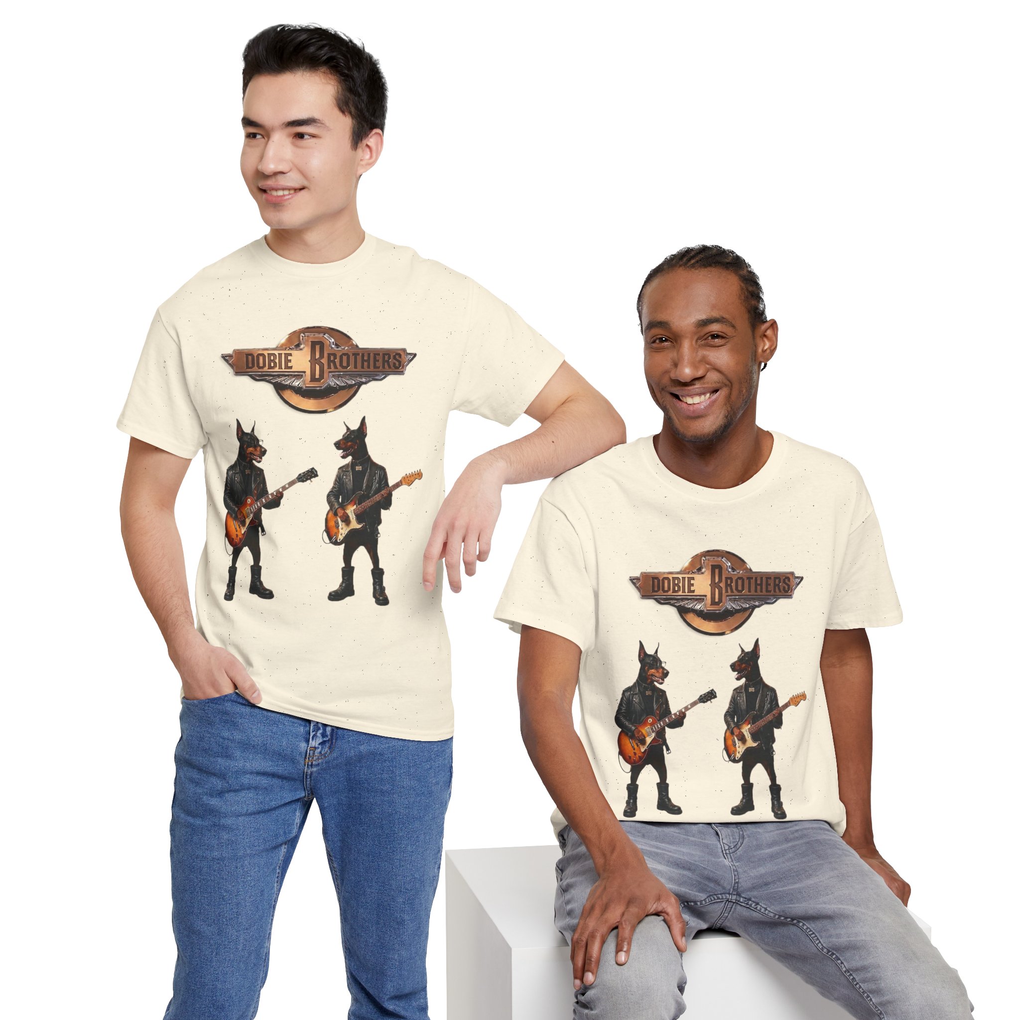Dobie Brothers Rock Band T‑Shirt — Vintage Doberman Guitarists Tee - Image 60