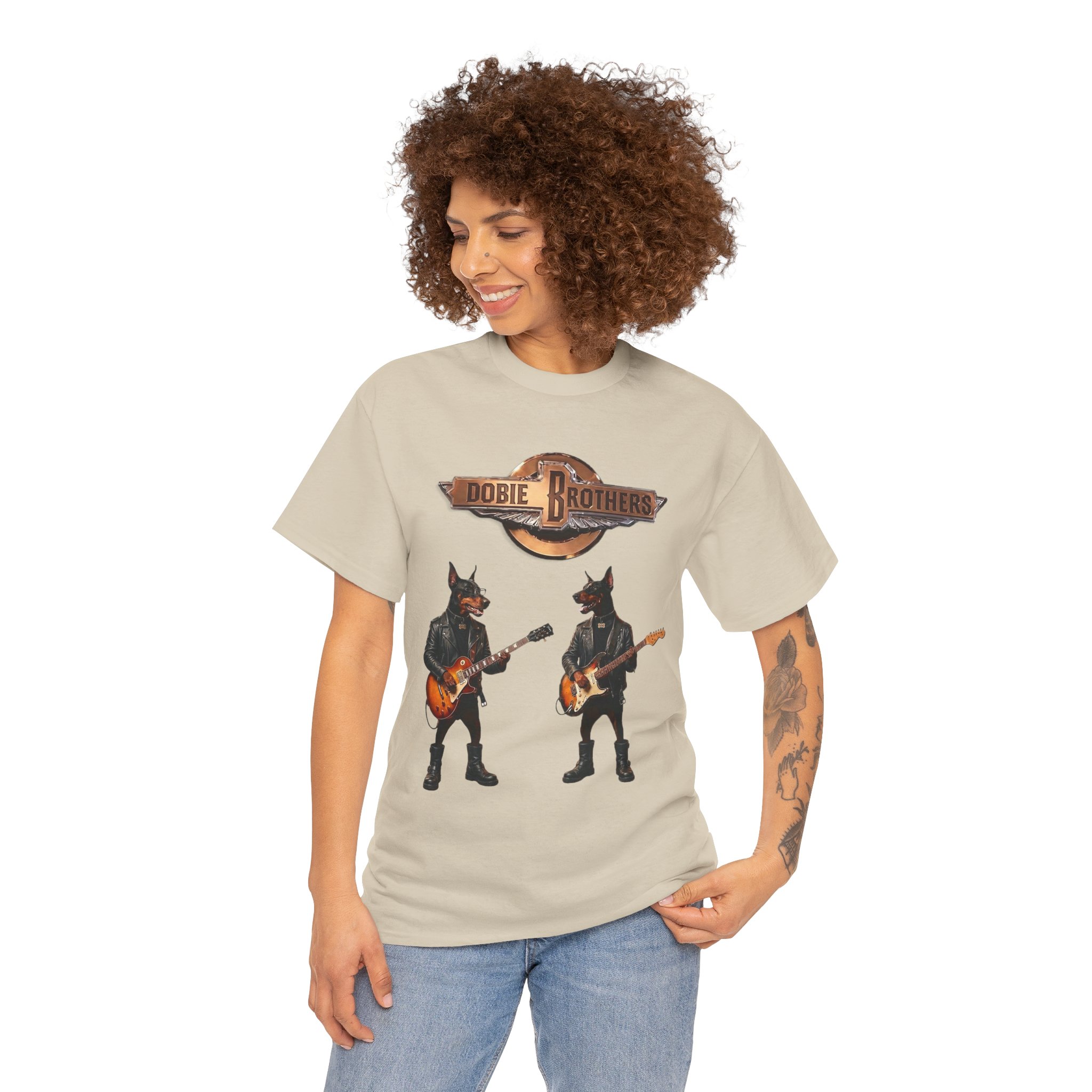 Dobie Brothers Rock Band T‑Shirt — Vintage Doberman Guitarists Tee - Image 27