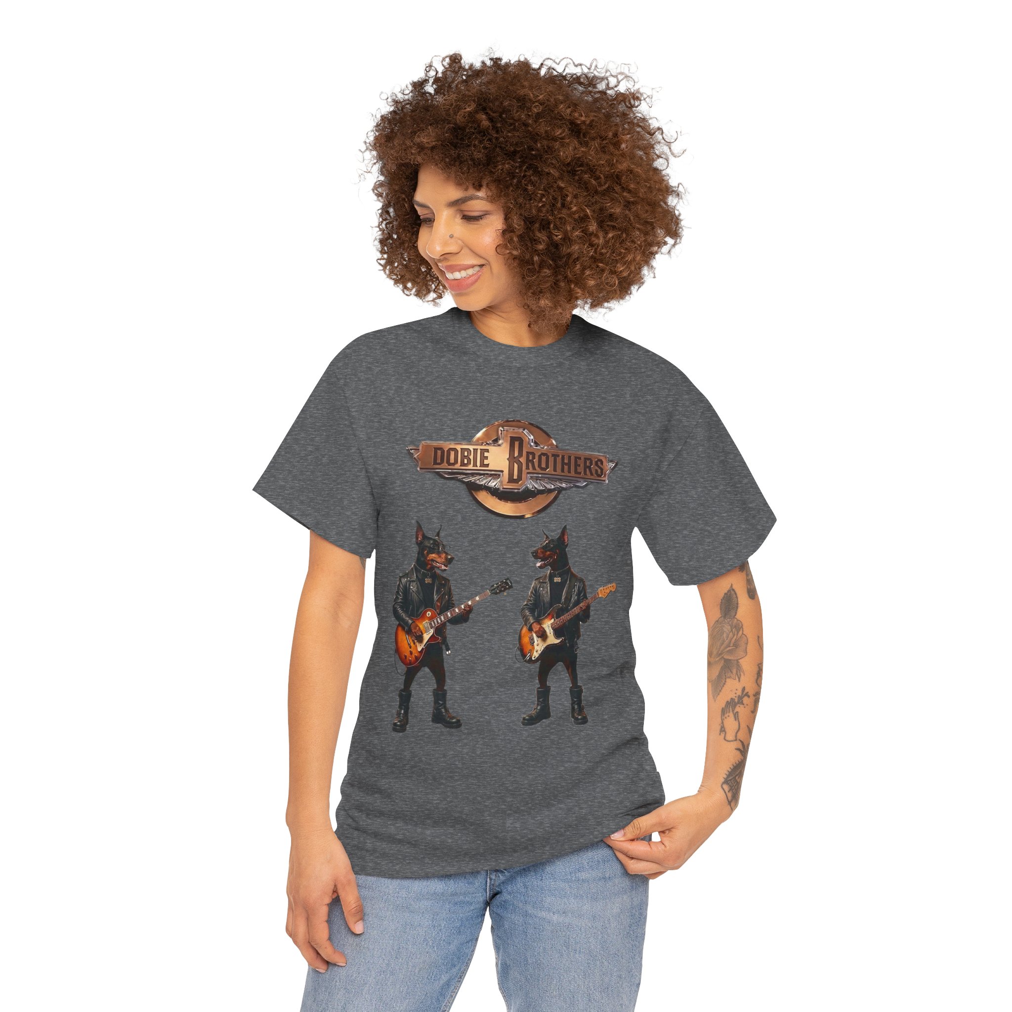 Dobie Brothers Rock Band T‑Shirt — Vintage Doberman Guitarists Tee - Image 19