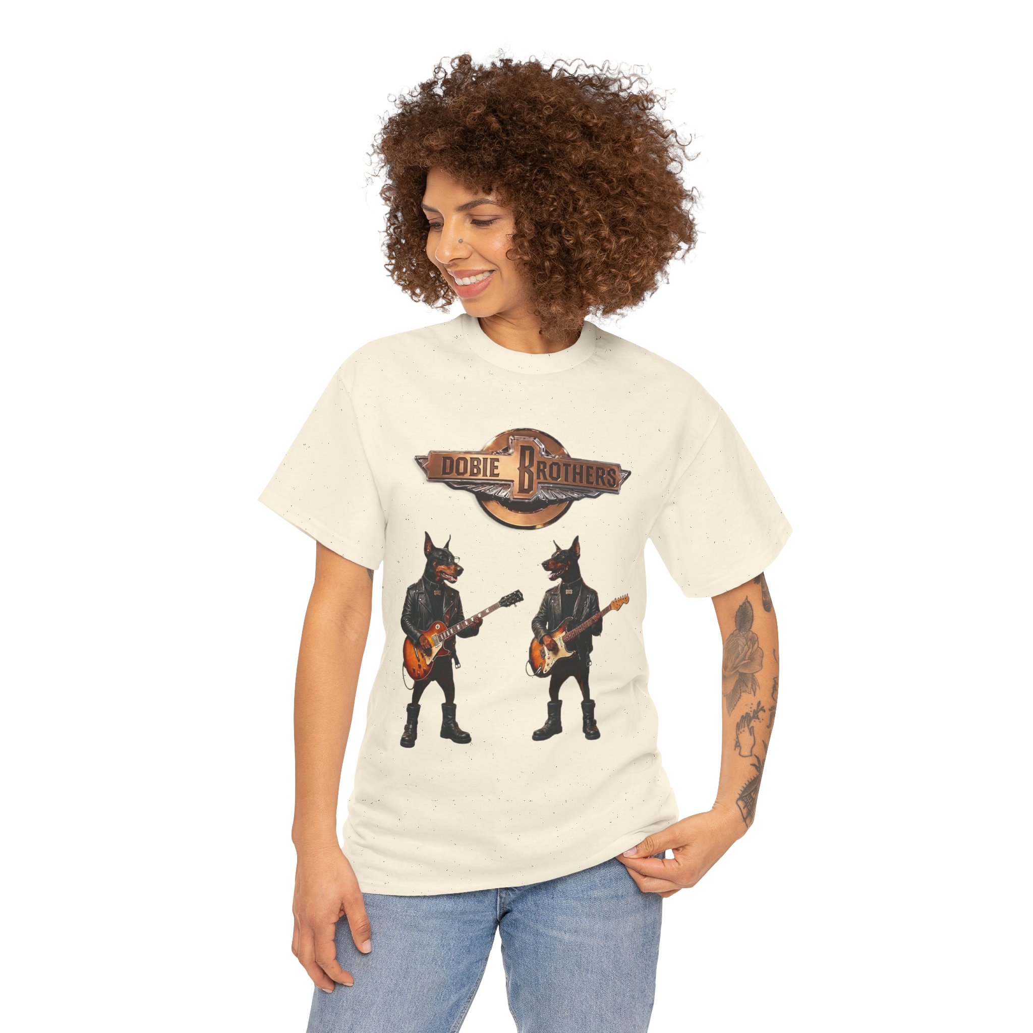 Dobie Brothers Rock Band T‑Shirt — Vintage Doberman Guitarists Tee - Image 57